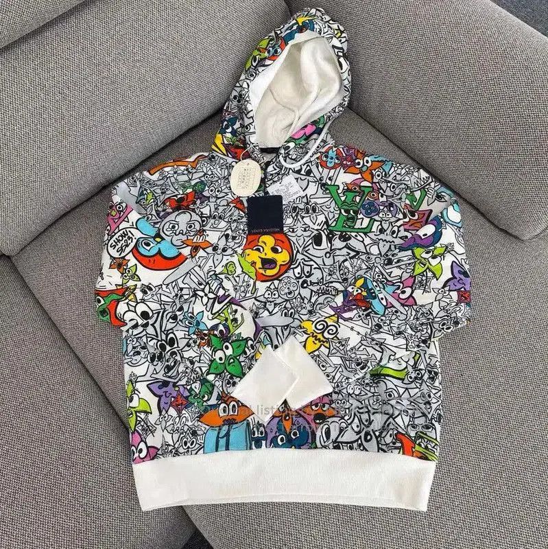 Louis Vuitton Louis Vuitton White Cotton Print Women's Hoodie . Size S / US 4 / IT 40 - 1 Thumbnail