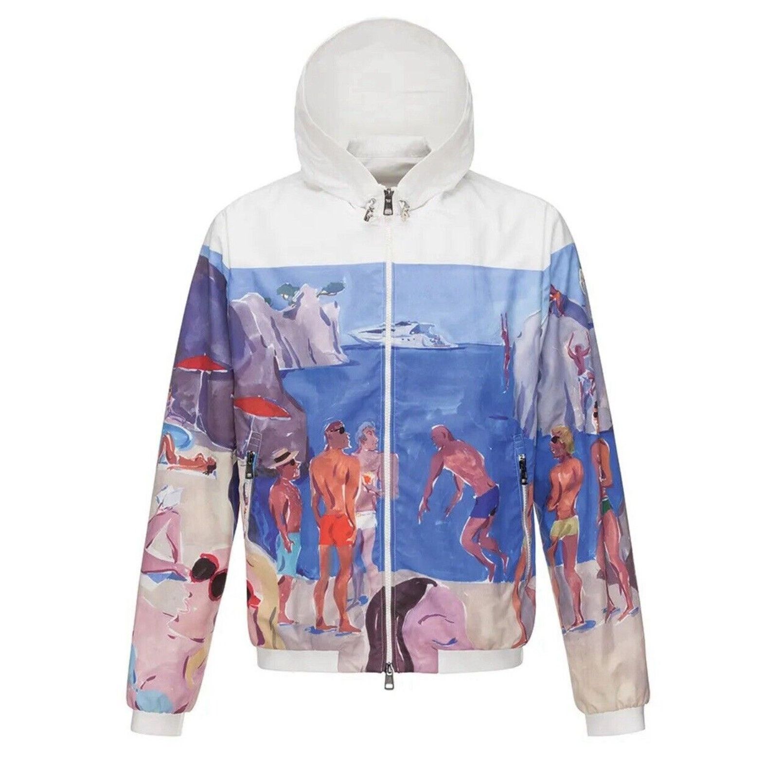 Moncler x Delhomme White Multicolor Beach Scene Jacket 2 / M