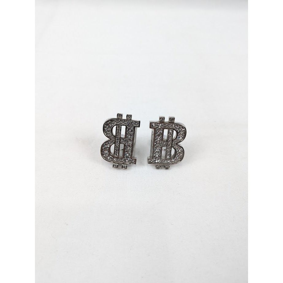 Balenciaga o1rshd1 Size:OS / Coin Earrings Brass & Glass Silver/Crystal Size ONE SIZE - 1 Thumbnail