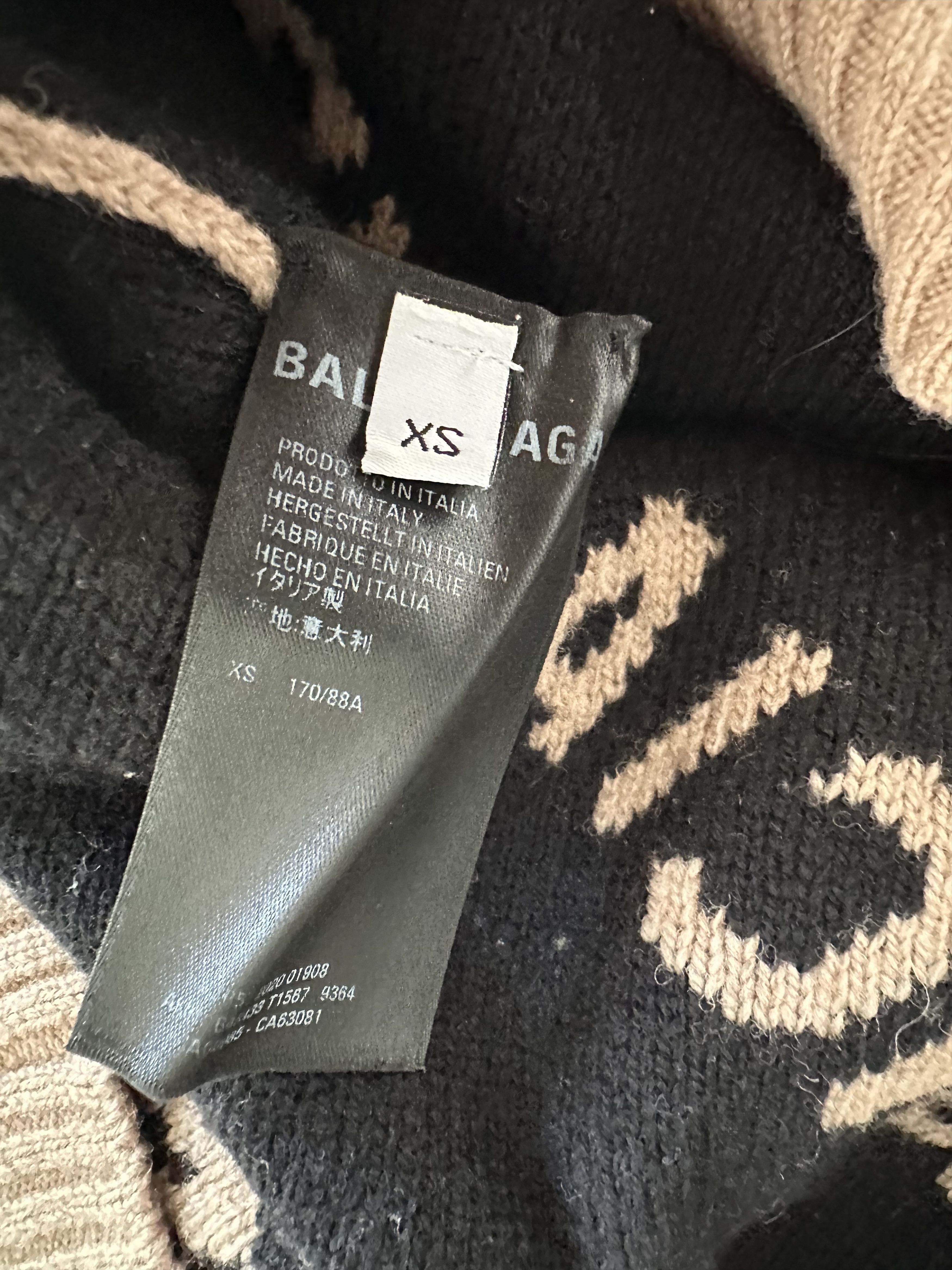 Balenciaga Balenciaga Brown & Black All Over Logo Knit Sweater Size US S / EU 44-46 / 1 - 4 Thumbnail