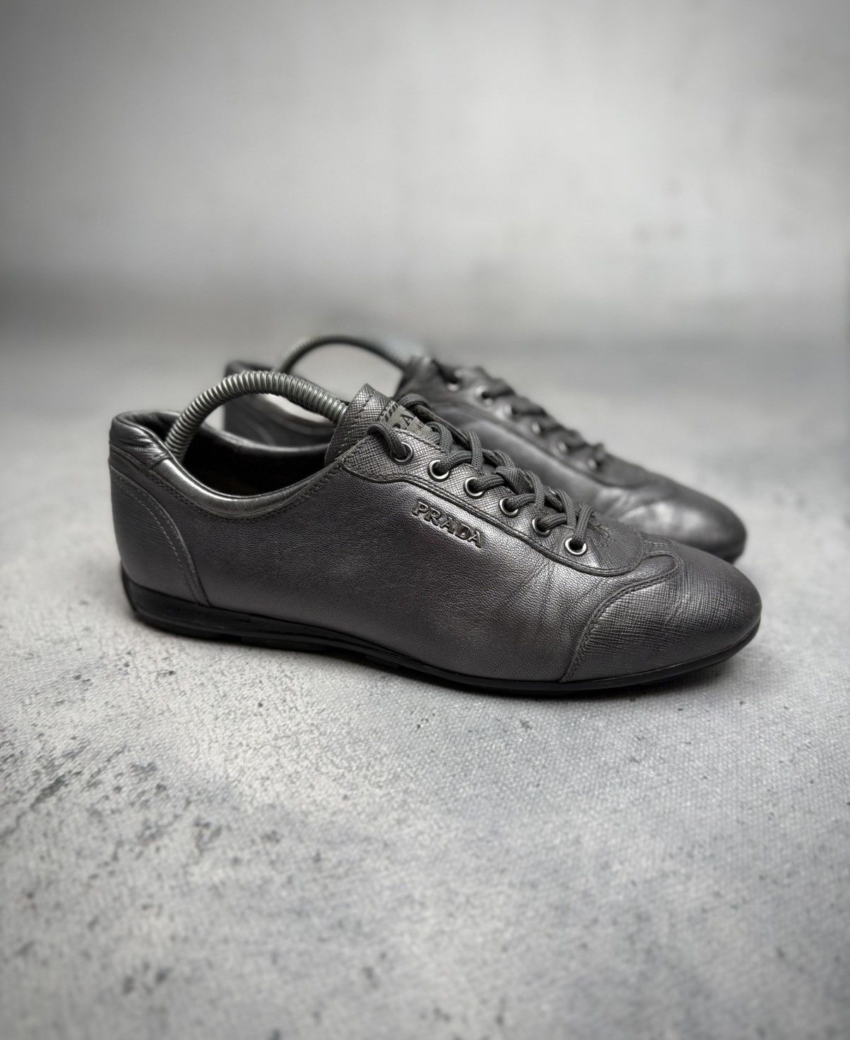 Prada Vintage Prada Saffiano Leather Low Top Sneakers Rare 00s y2k Size US 8 / IT 38 - 13 Thumbnail