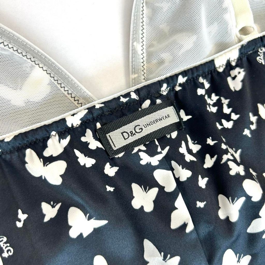 Dolce & Gabbana y2k D&G black and white butterfly print cami tank top Size M / US 6-8 / IT 42-44 - 6 Thumbnail