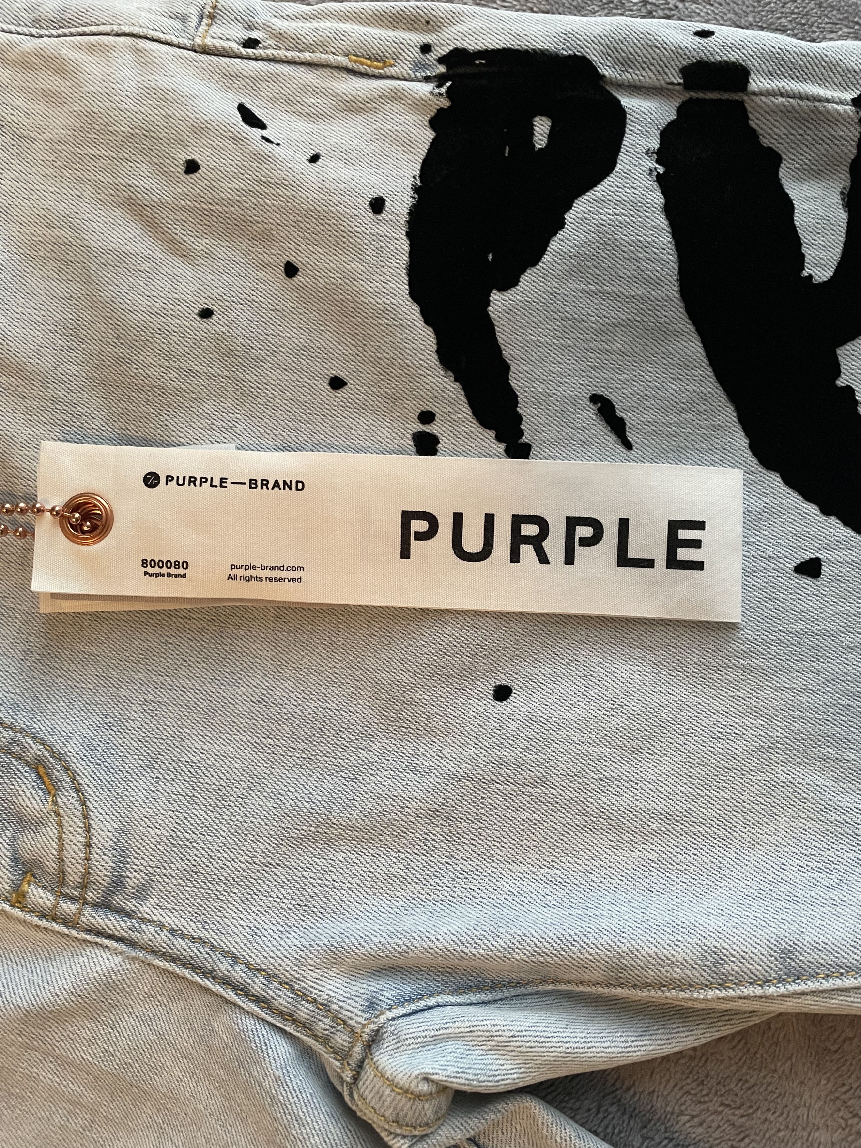 Purple Brand Purple Brand Denim P001-PTLI423-33 "Flock Painted Wordmark" Size US 33 - 6 Thumbnail