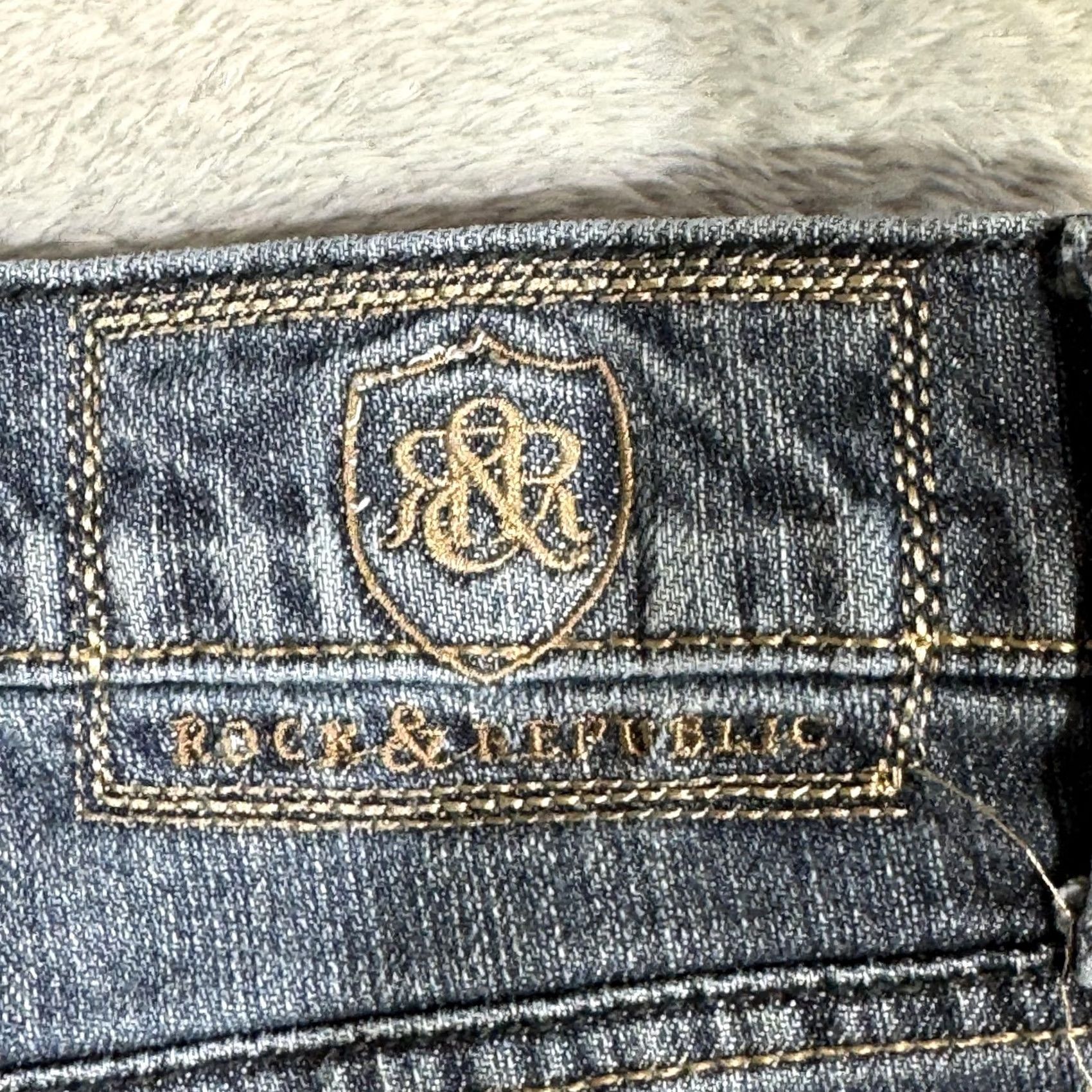 Vintage Rock & Republic Stinger Jeans Mens 34x32 Blue Embroidered Stretch Denim Size US 34 / EU 50 - 5 Thumbnail
