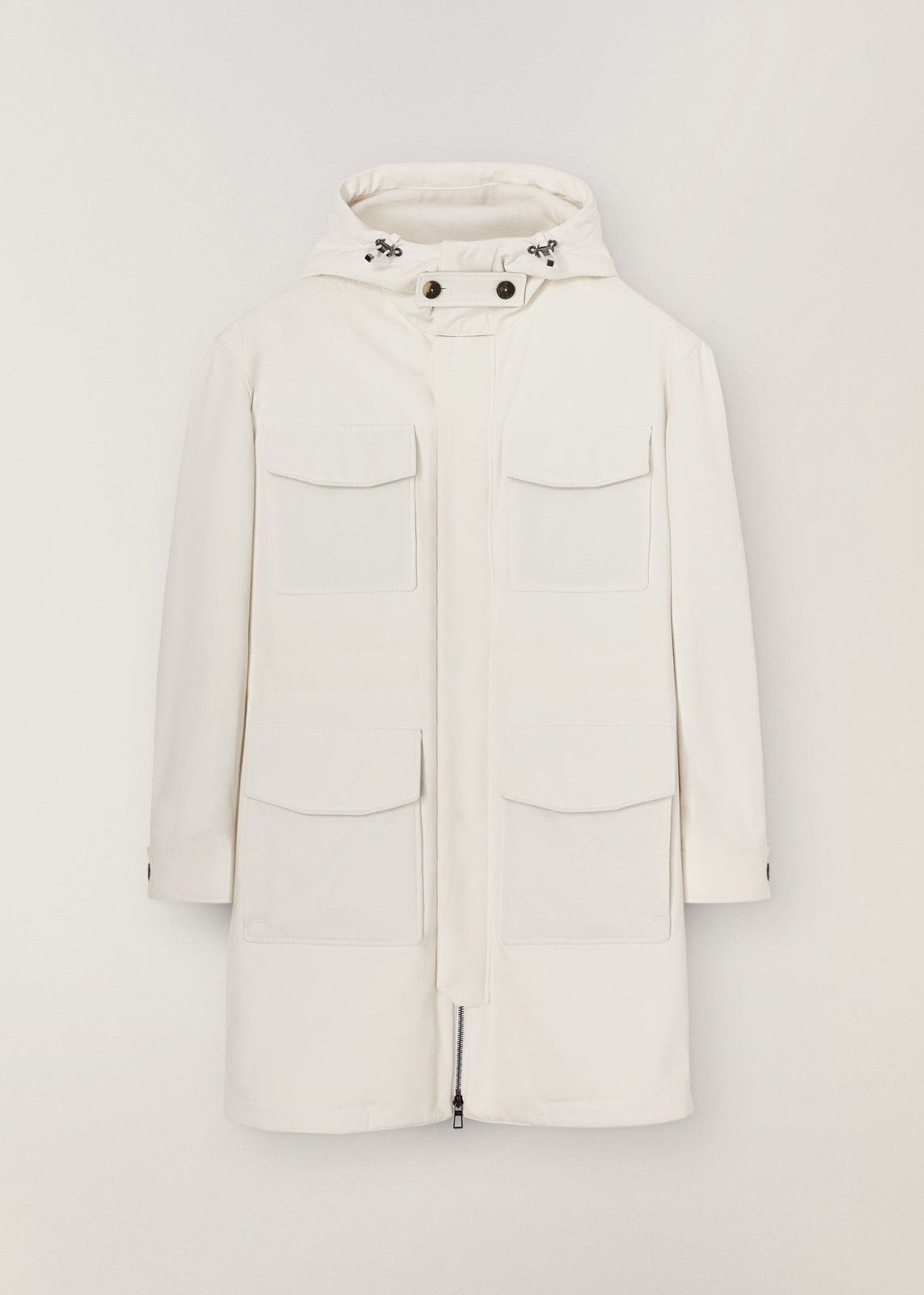 image of Loro Piana O1Loc1C0124 Hooded Parka In White, Men's (Size Large)