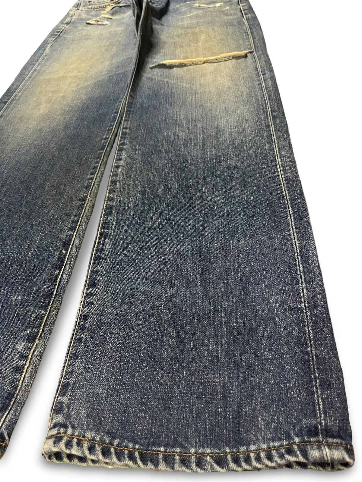 Edwin × Japanese Brand Vintage Japanese Edwin 503 Blue Wash Distressed Baggy Jeans Size US 32 / EU 48 - 7 Thumbnail