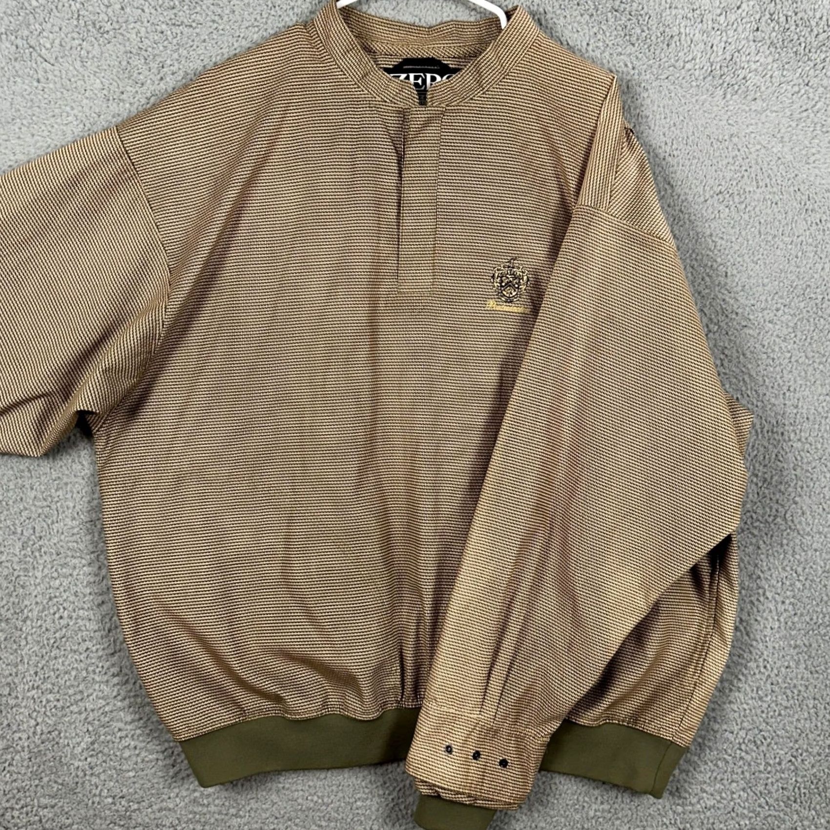Vintage Zero Restriction Golf Jacket Pullover Men XL Tan Bedminster Snap Button Trunks Size US XL / EU 56 / 4 - 2 Thumbnail