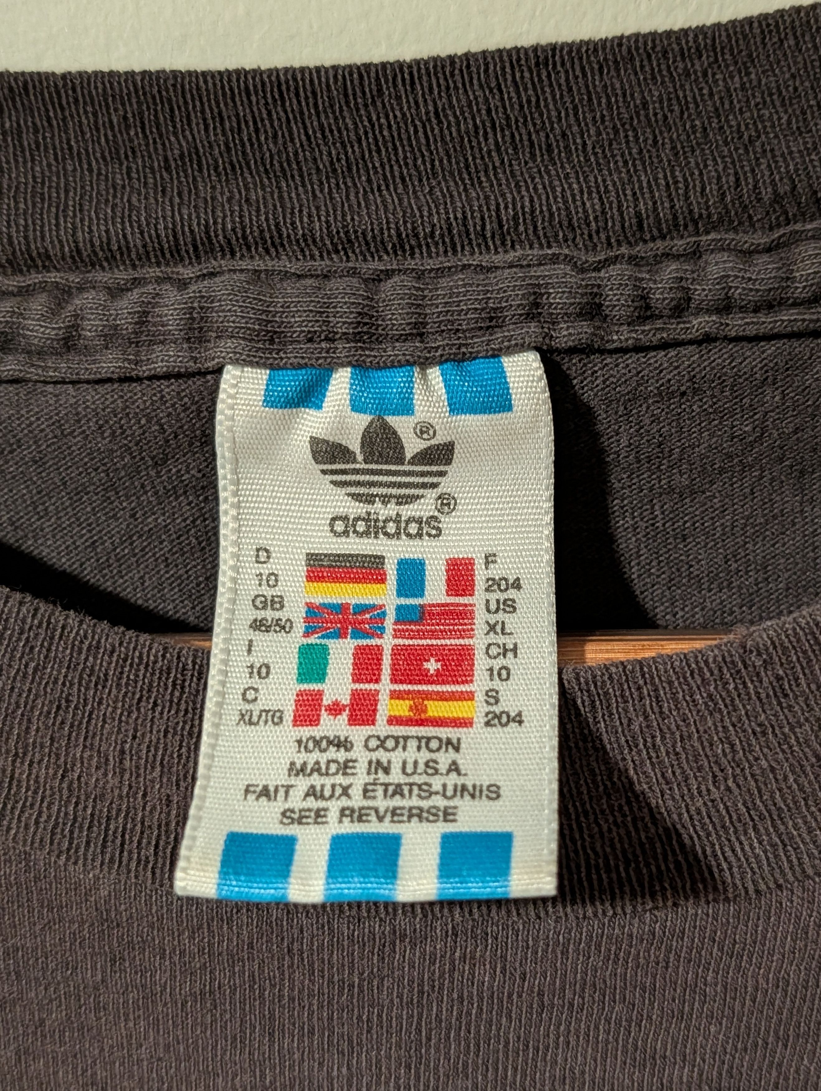 Adidas VTG 90s Adidas Abstract Logo T-Shirt Trefoil Made USA XL Size US XL / EU 56 / 4 - 3 Thumbnail