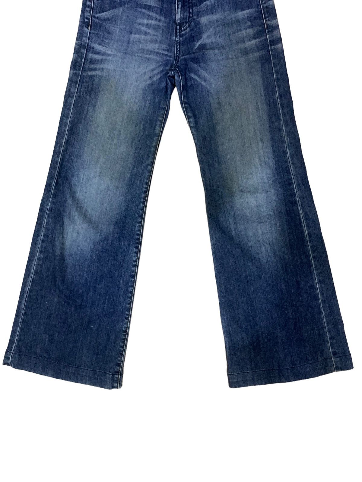 Jun Takahashi × Uniqlo 🔥Flare🔥 Vintage Uniqlo Wide Leg Blue Wash Jeans Size US 28 / EU 44 - 5 Thumbnail