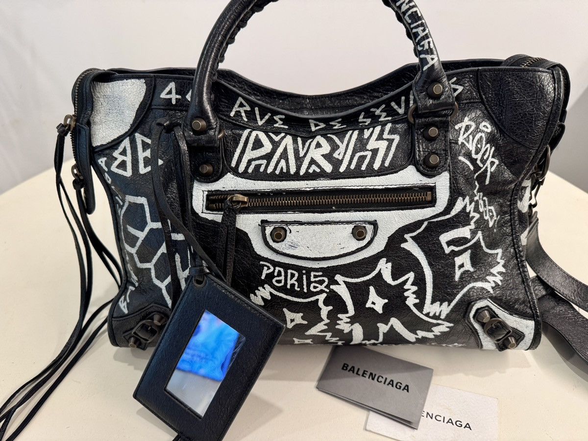 Balenciaga Balenciaga Graffiti City Bag Large Size ONE SIZE - 10 Thumbnail