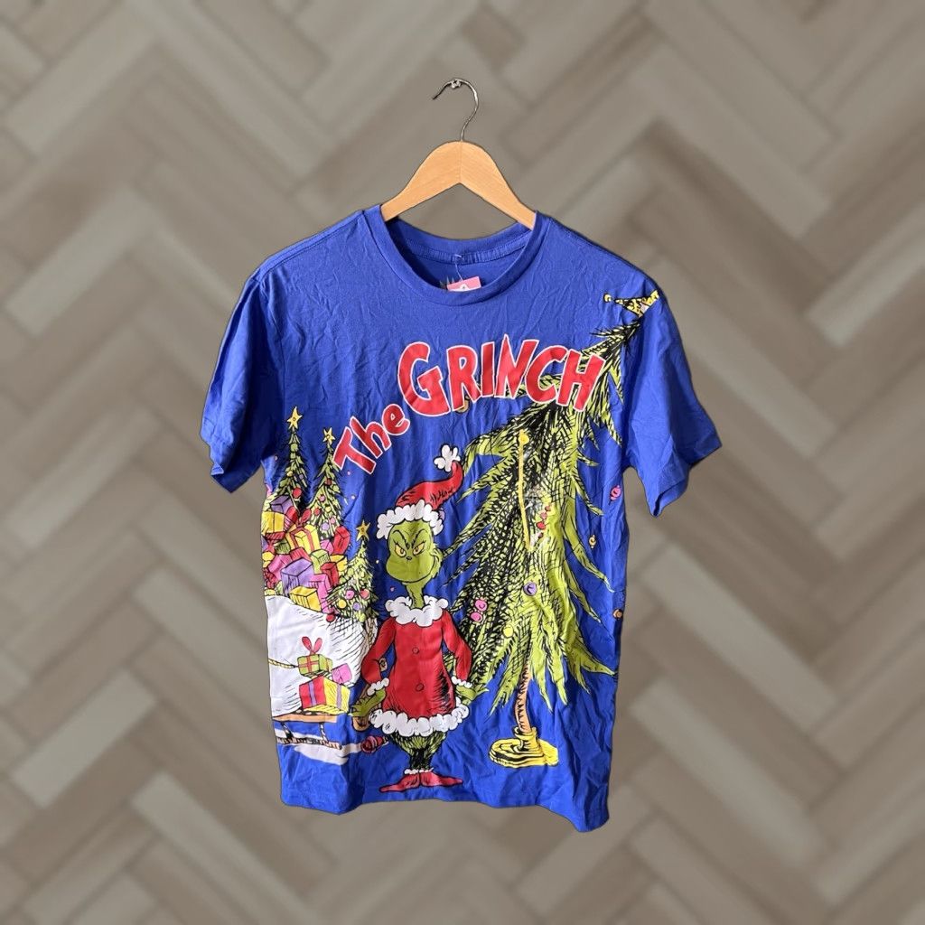 Gloverall Dr. Seuss The Grinch All Over Print T-Shirt Blue Short Sleeve Crew Neck Men S Christmas L size? Size US S / EU 44-46 / 1 - 1 Thumbnail
