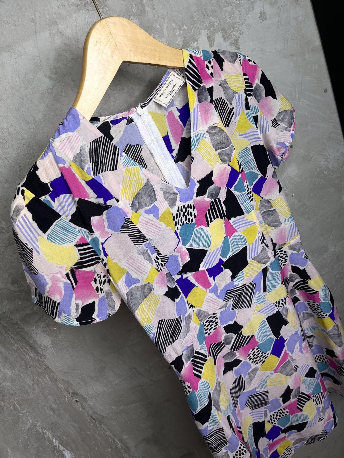 Maison Kitsune SS15 MAISON KITSUNE Abstract Patchwork Midi Dress Size XS / US 0-2 / IT 36-38 - 5 Thumbnail