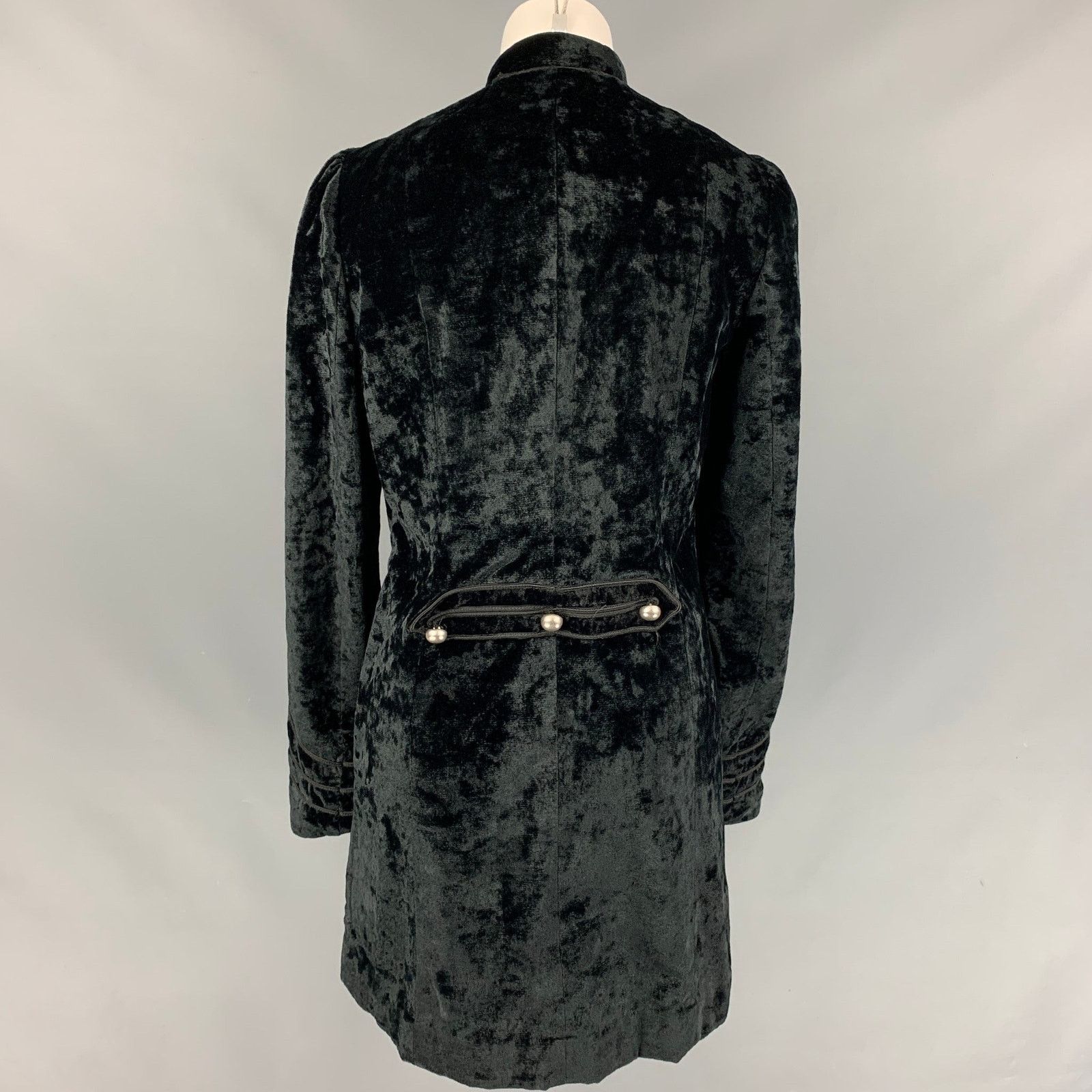 Marc by Marc Jacobs Size M Black Velvet Rayon / Polyester Double Breasted Coat Size M / US 6-8 / IT 42-44 - 4 Thumbnail