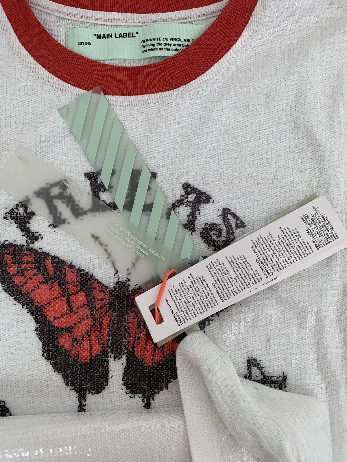 Payette Off-White Small Glitter Butterfly T-Shirt White