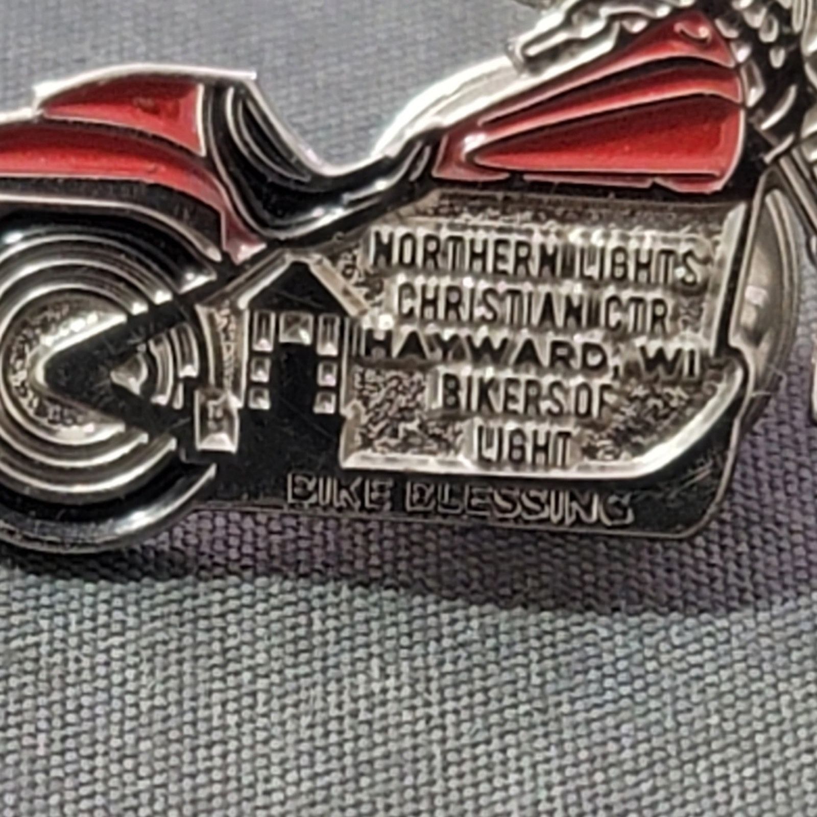 The Unbranded Brand Northern Lights CHRISTian Bikers of Light Motorcycle Pin Size ONE SIZE - 2 Thumbnail