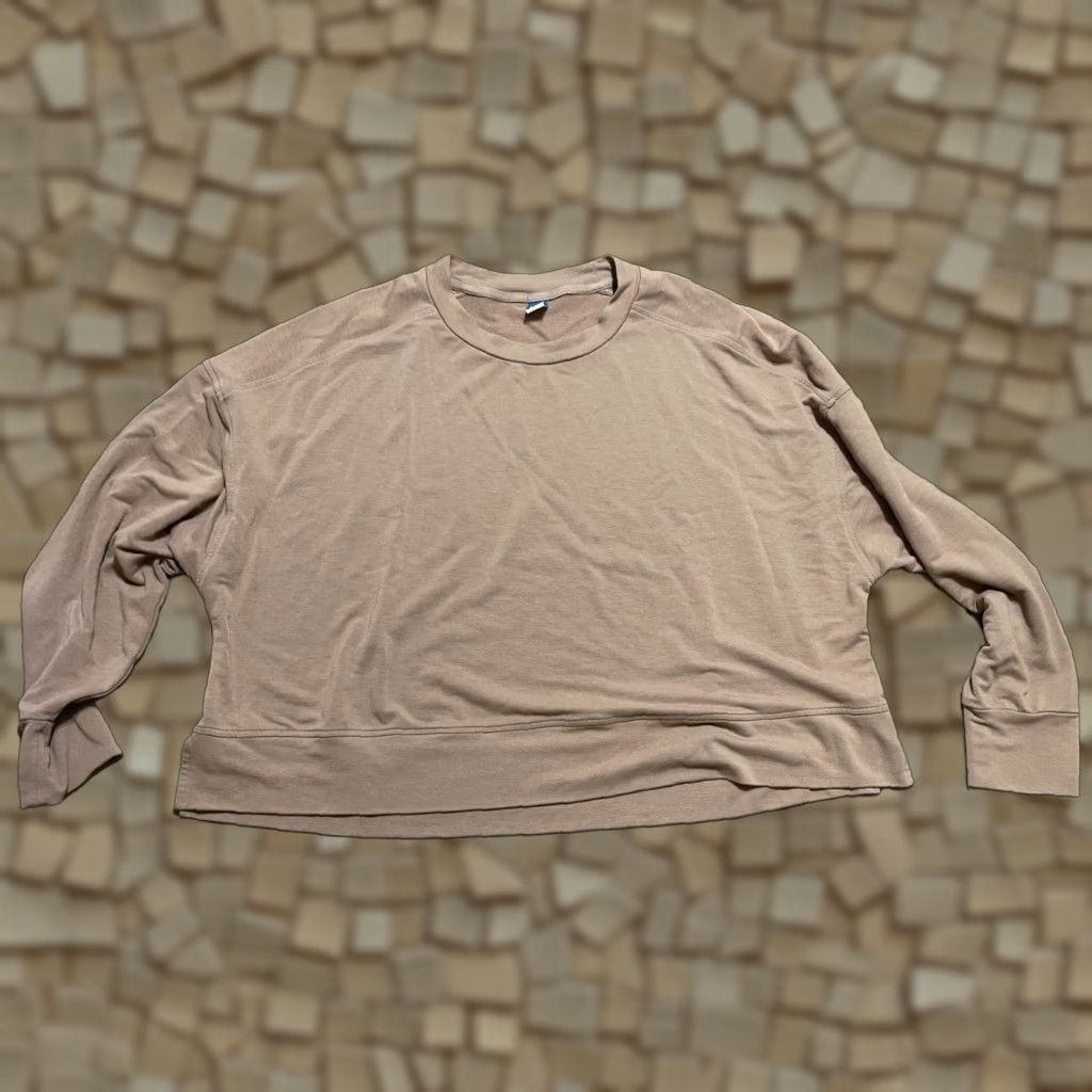 Old Navy Old Navy Shirt Women's XL Brown Long Sleeve French Terry Live In Size XL / US 12-14 / IT 48-50 - 1 Thumbnail