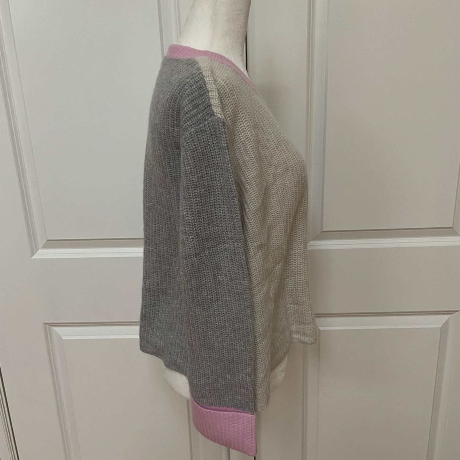Autumn Cashmere Boxy Color Block Shaker Crew in Sweater from Autumn Cashmere Size XL / US 12-14 / IT 48-50 - 4 Thumbnail