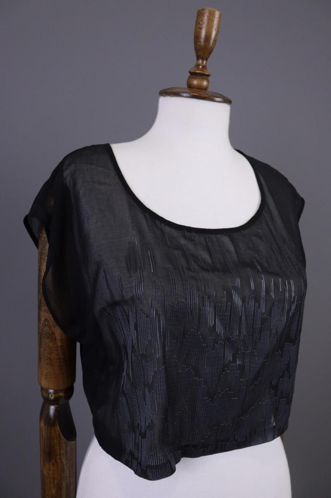 Designer Cop Copine Black Olanko Robe Summer Mesh Top Shirt Size 40 Size M / US 6-8 / IT 42-44 - 8 Thumbnail