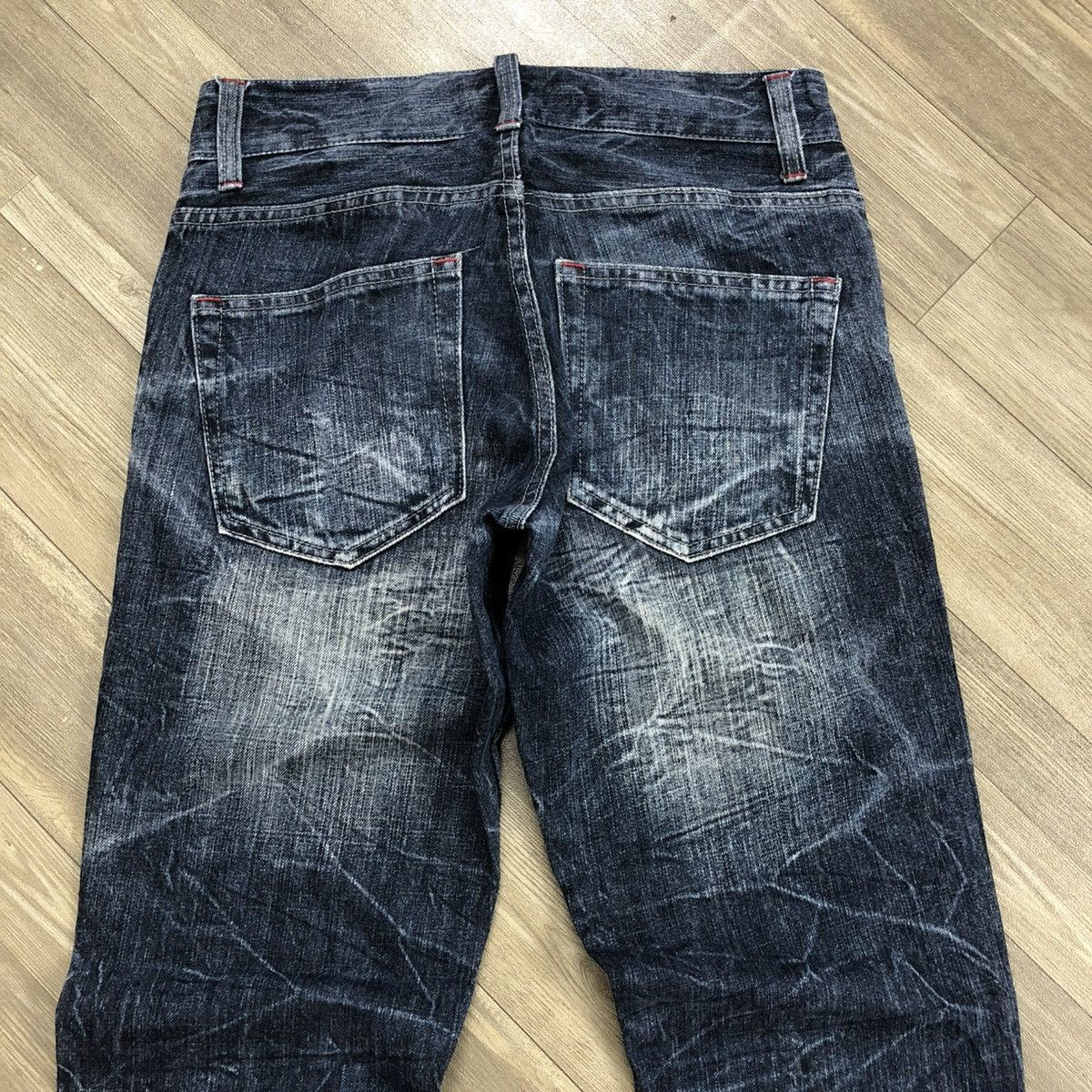 If Six Was Nine × Japanese Brand × Le Grande Bleu (L.G.B.) 2000s Jack Serika Painted Poem Punk Lgb Style Faded Jeans Size US 31 - 14 Thumbnail