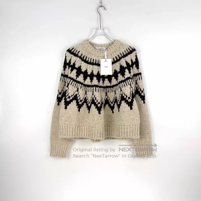Dior Dior Beige half-wool sweater Size S / US 4 / IT 40 - 3 Thumbnail