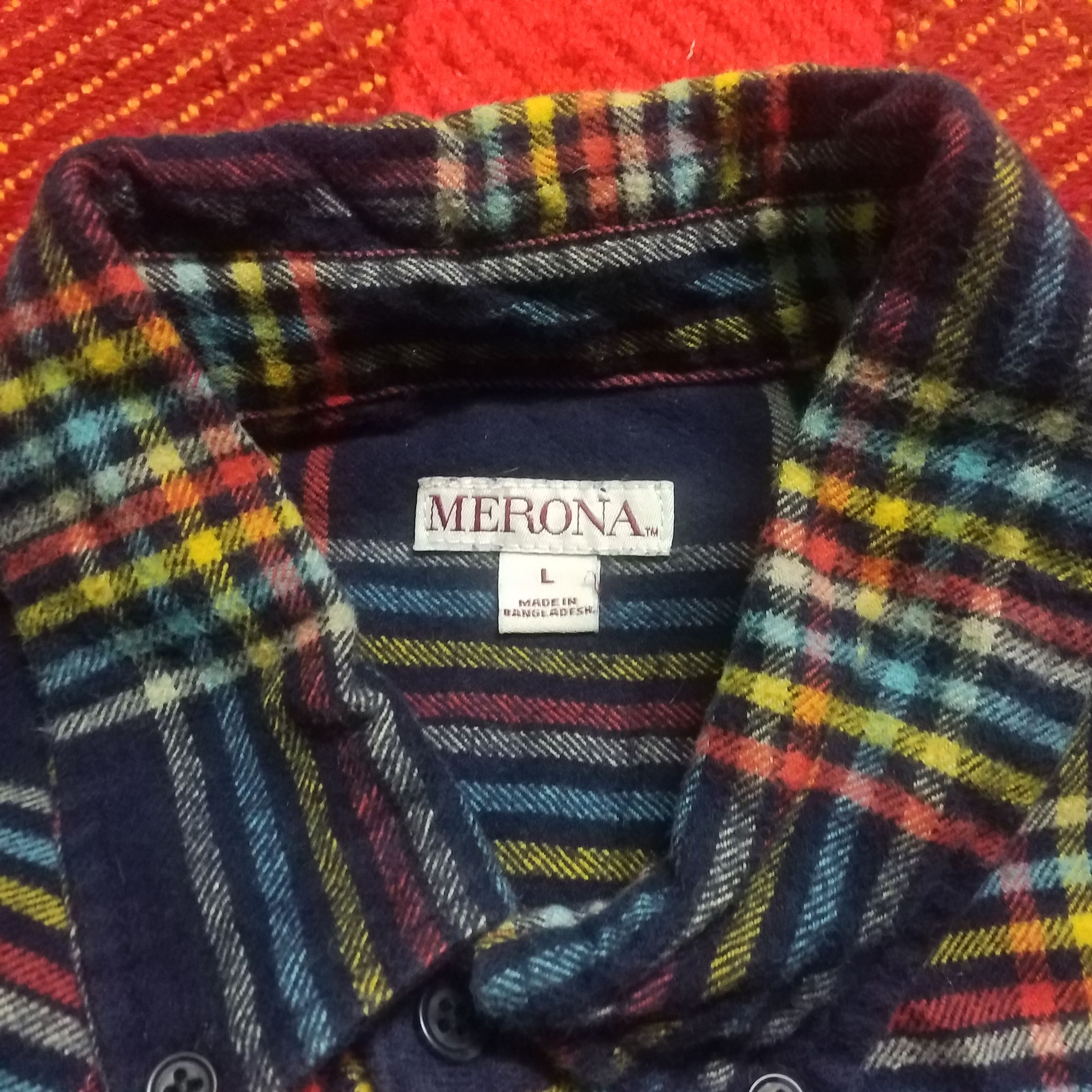 Merona NICE COLOUR CHEKERED LONG SLEEVE Size US L / EU 52-54 / 3 - 2 Thumbnail