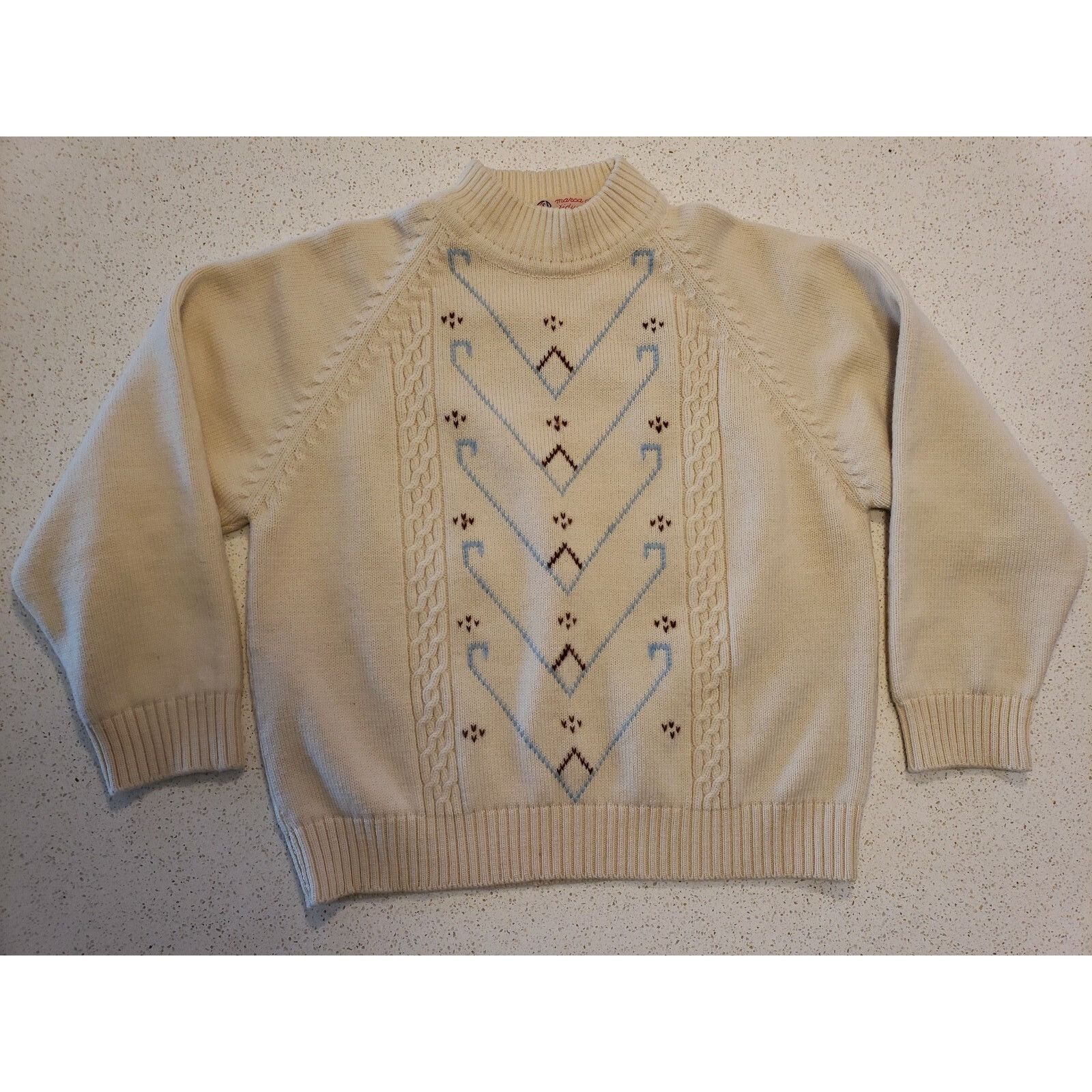Other Vtg Ski Sweater Wool Cable Knit Pullover Italy Mens XS Ivory Size US XXS / EU 40 - 2 Thumbnail
