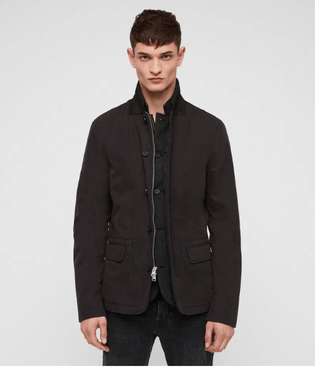 Allsaints ALLSAINTS ESTON BLAZER Black Cotton Jacket with Inner Collar Size US S / EU 44-46 / 1 - 1 Thumbnail