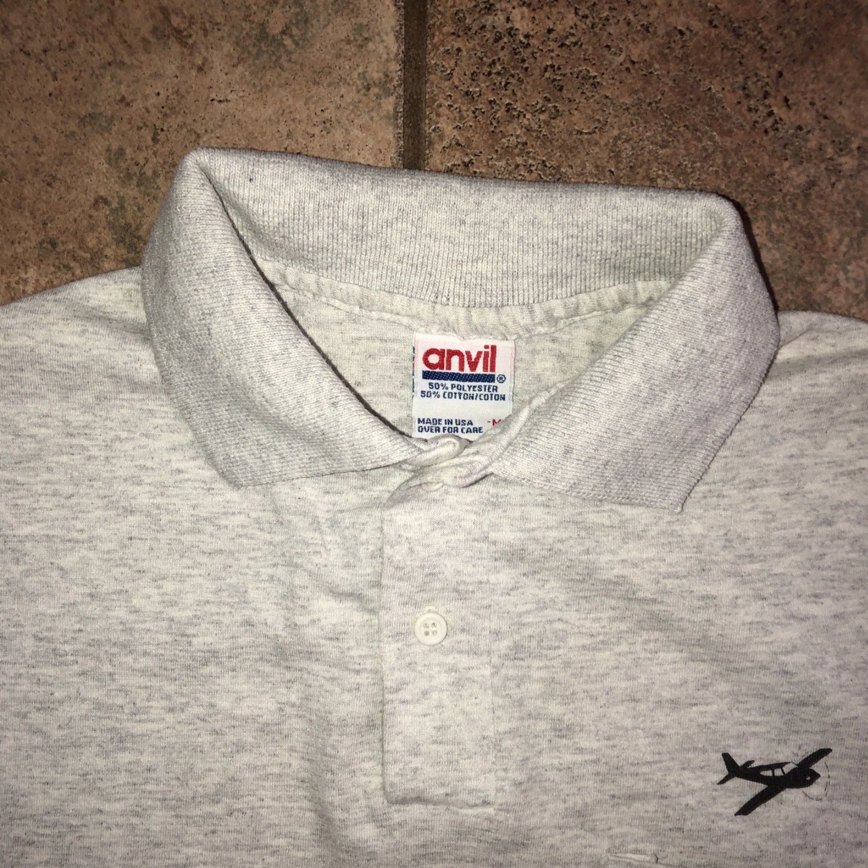 Anvil VINTAGE Anvil Cherokee 180 ANVIL Polo Shirt Mens M USA Gray Short Sleeve Shirt Size US M / EU 48-50 / 2 - 3 Thumbnail