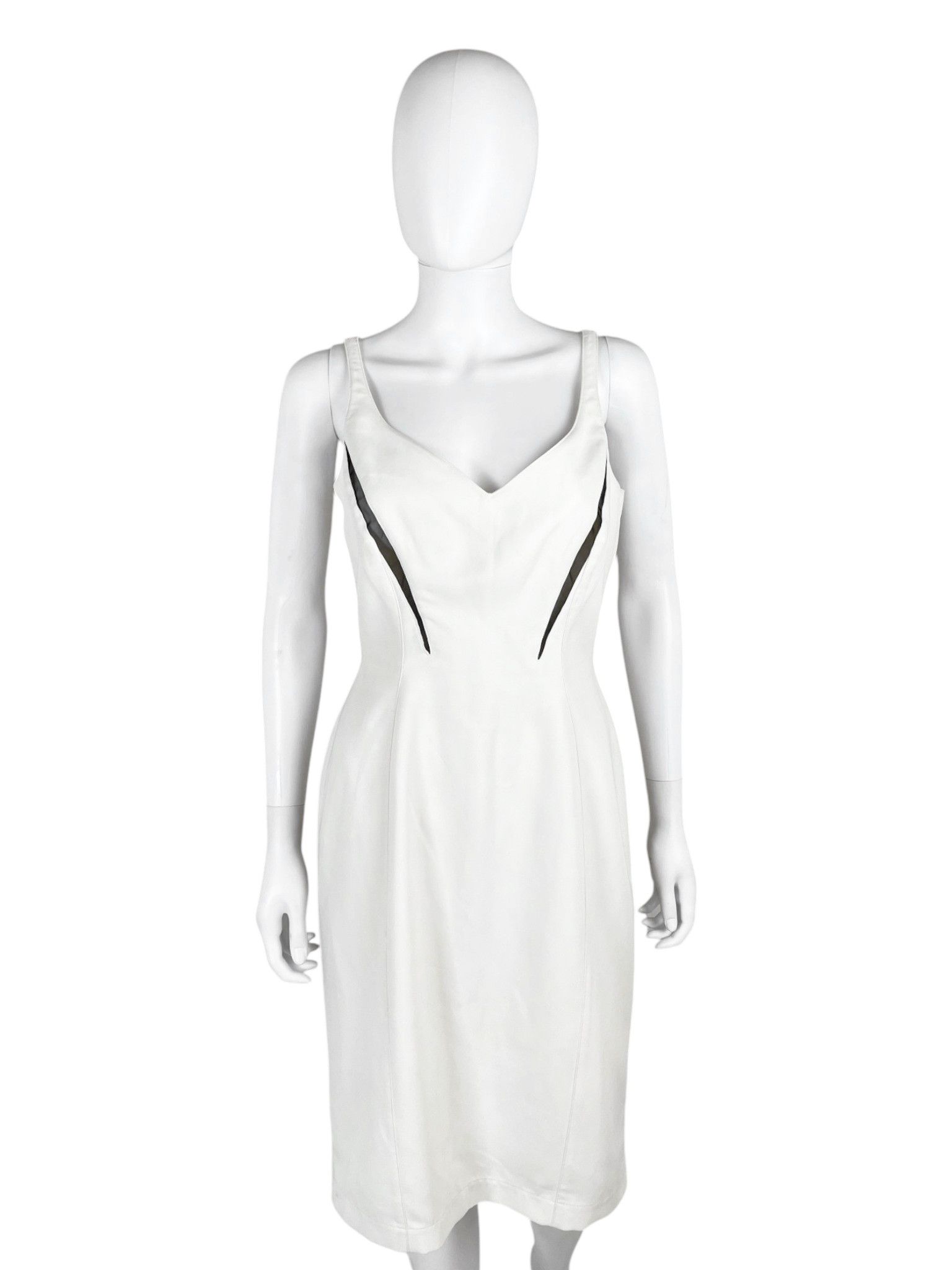 Thierry Mugler Thierry Mugler S/S 1999 White Cut-Out Cocktail Dress Size M / US 6-8 / IT 42-44 - 2 Thumbnail