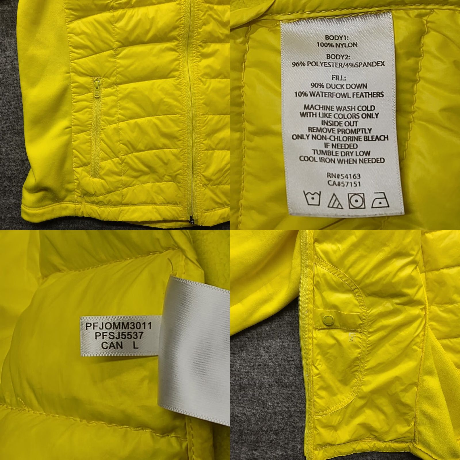 Calvin Klein Calvin Klein Performance Down Jacket Womens L Puffer Activewear Athleisure Yellow Zip Hooded Quilted Logo Regular Coat/Outerwear Jacket Size L / US 10 / IT 46 - 8 Thumbnail