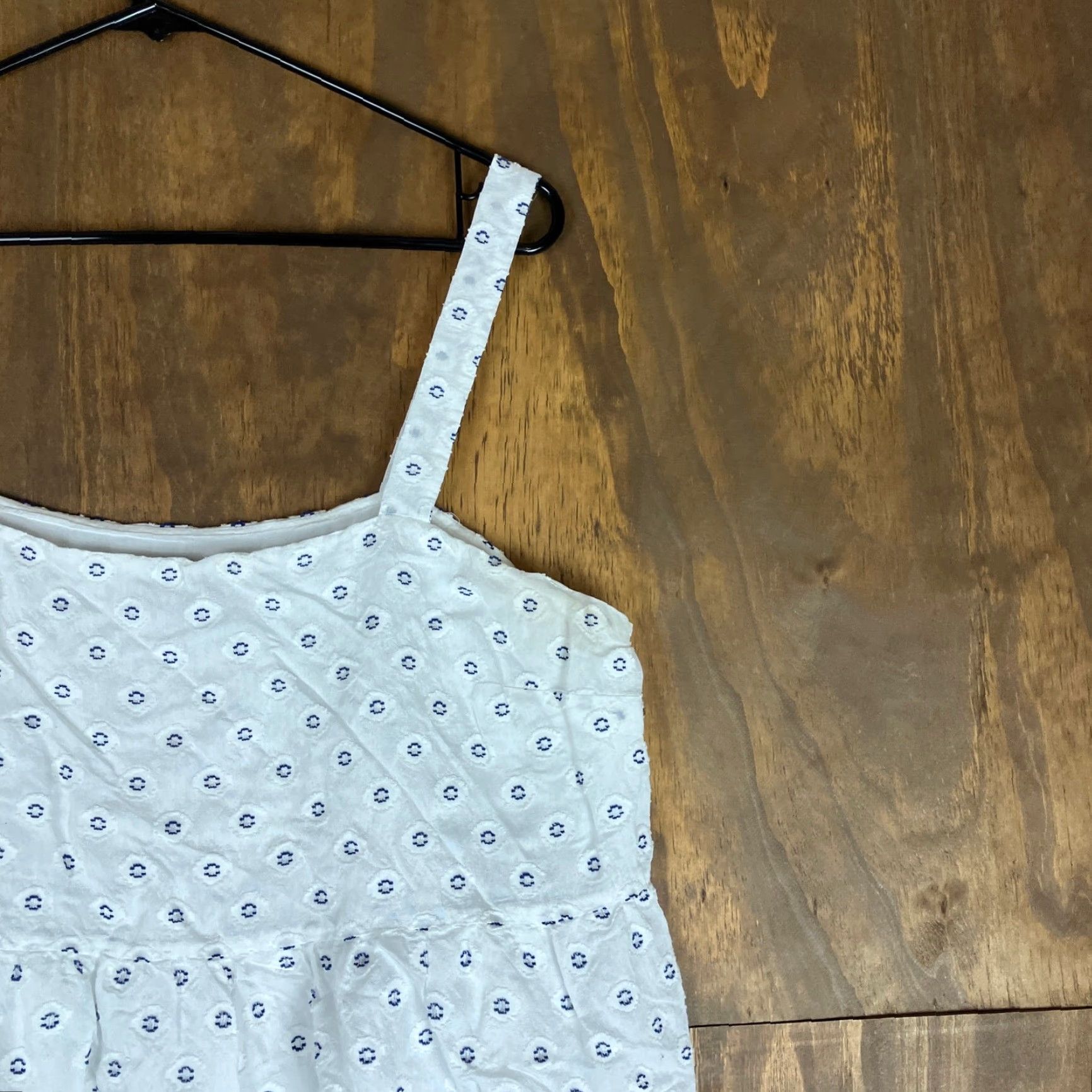Loft LOFT Womens Blouse White Blue Sweetheart Tank Lined Lightweight 12 Shirt Womens Adult 12 White Blue Size XL / US 12-14 / IT 48-50 - 5 Thumbnail