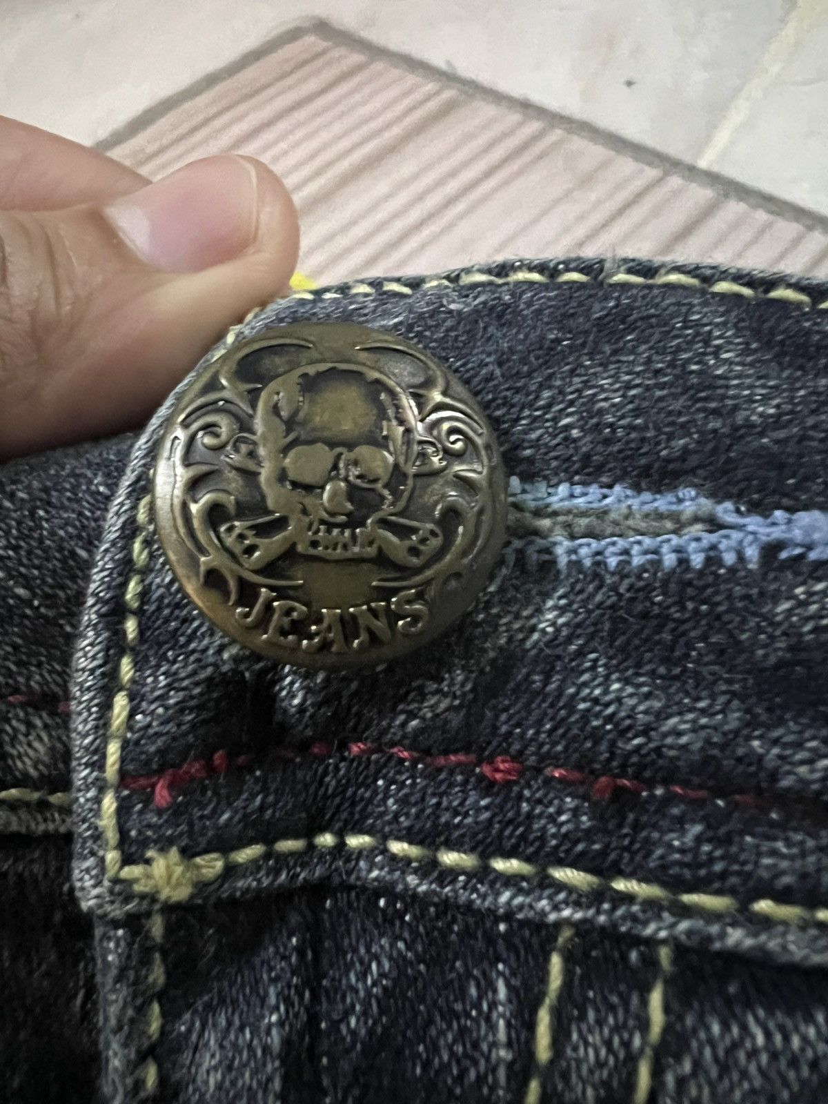 Japanese Brand 💥BCBG SKULL BACKLE BACK FLARE JEAN🔥 Size US 35 - 11 Thumbnail