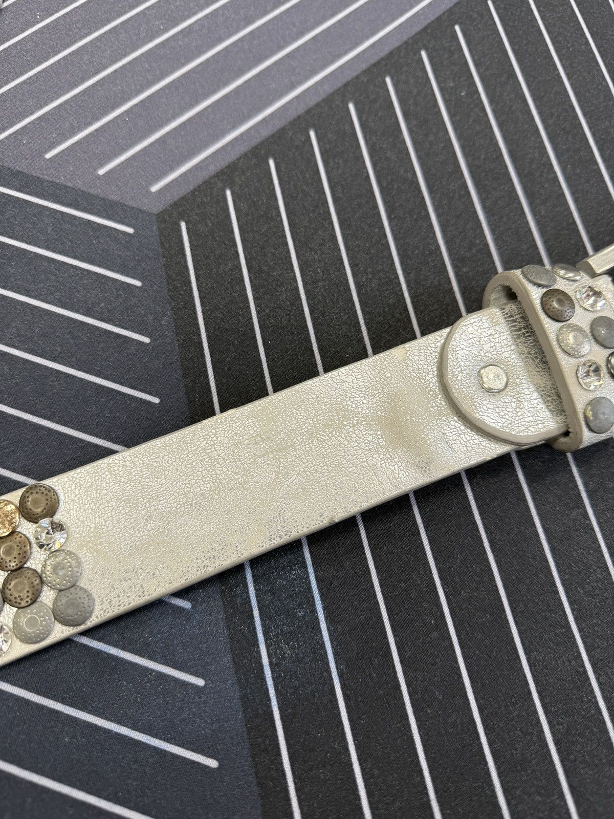 4GSELLER 🇺🇸 Vintage 90s Belt With Rhinestones Metal Punk Rock Emo Goth Size ONE SIZE - 9 Thumbnail