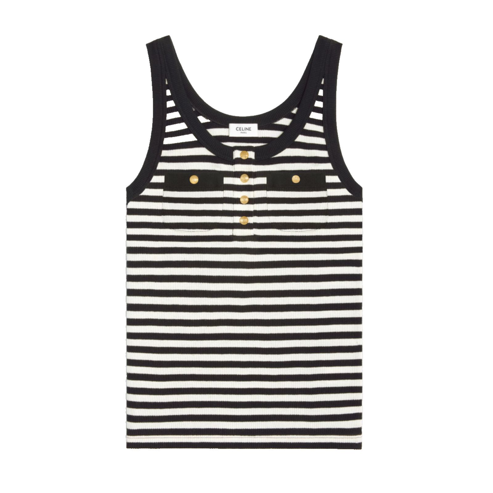 Celine Celine Mariniere Striped Cotton Jersey Tank Top Shirt XL Size XL / US 12-14 / IT 48-50 - 1 Thumbnail