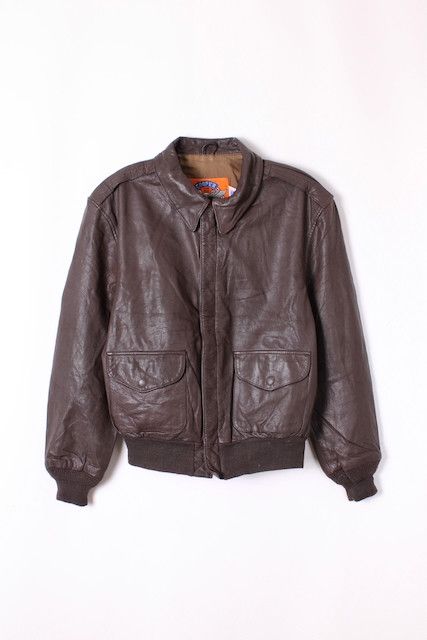 VINTAGE COOPER A2 LEATHER JACKET BROWN - M/L