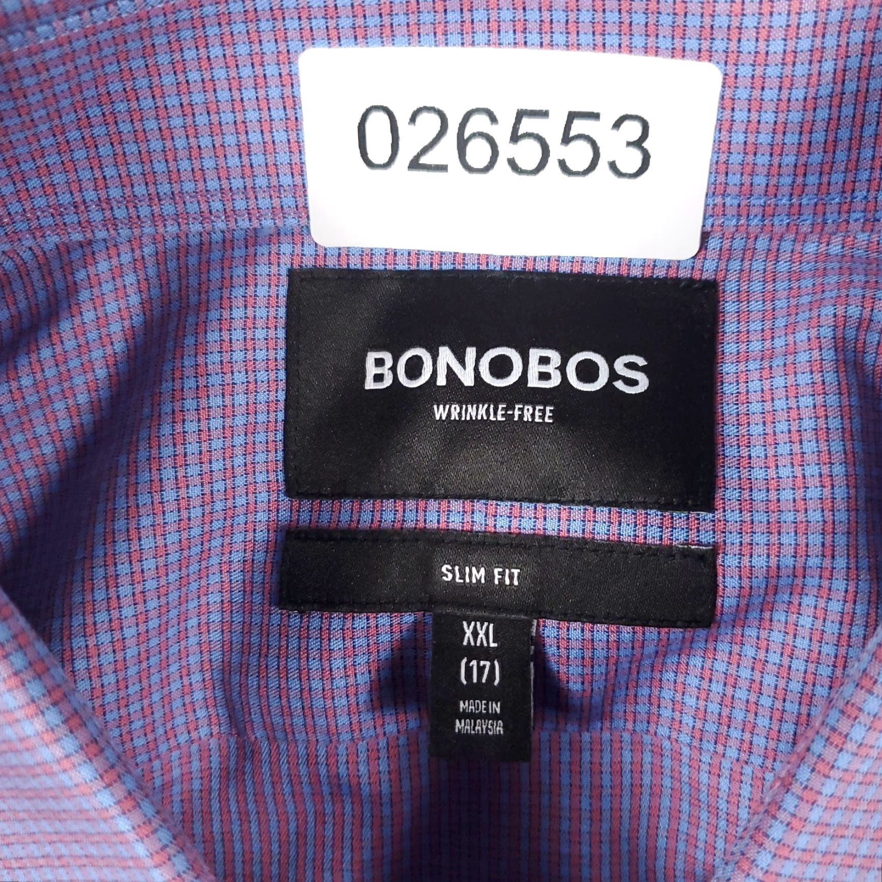 Bonobos Bonobos Shirt Mens 2XL Purple Check Button-Up Long Sleeve Casual/Business/Workwear, Modern Classic Preppy, Men's Button-Down Collared Cotton Size US XXL / EU 58 / 5 - 6 Thumbnail