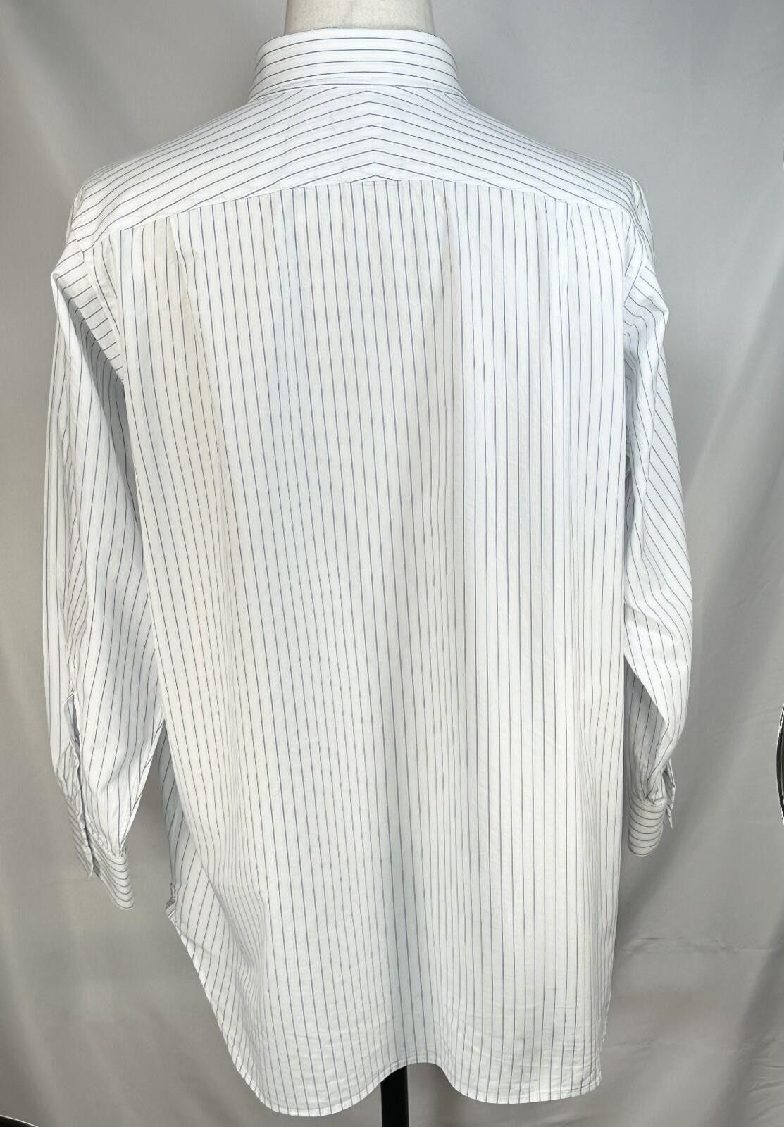 Holland & Sherry Holland Sherry Striped Tailored Oxford Button Up Blue Men XL Size US XL / EU 56 / 4 - 2 Thumbnail