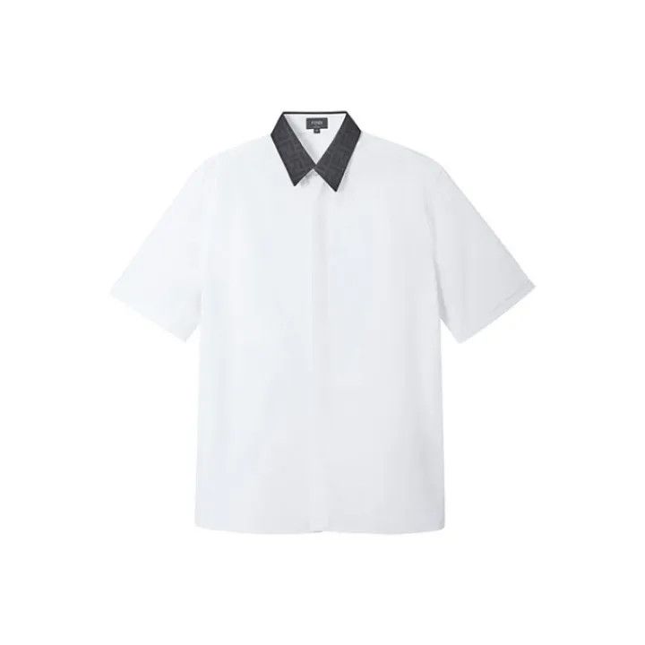 Fendi Fendi Cotton Casual White Short Sleeve Shirt 0079 Size US M / EU 48-50 / 2 - 1 Thumbnail