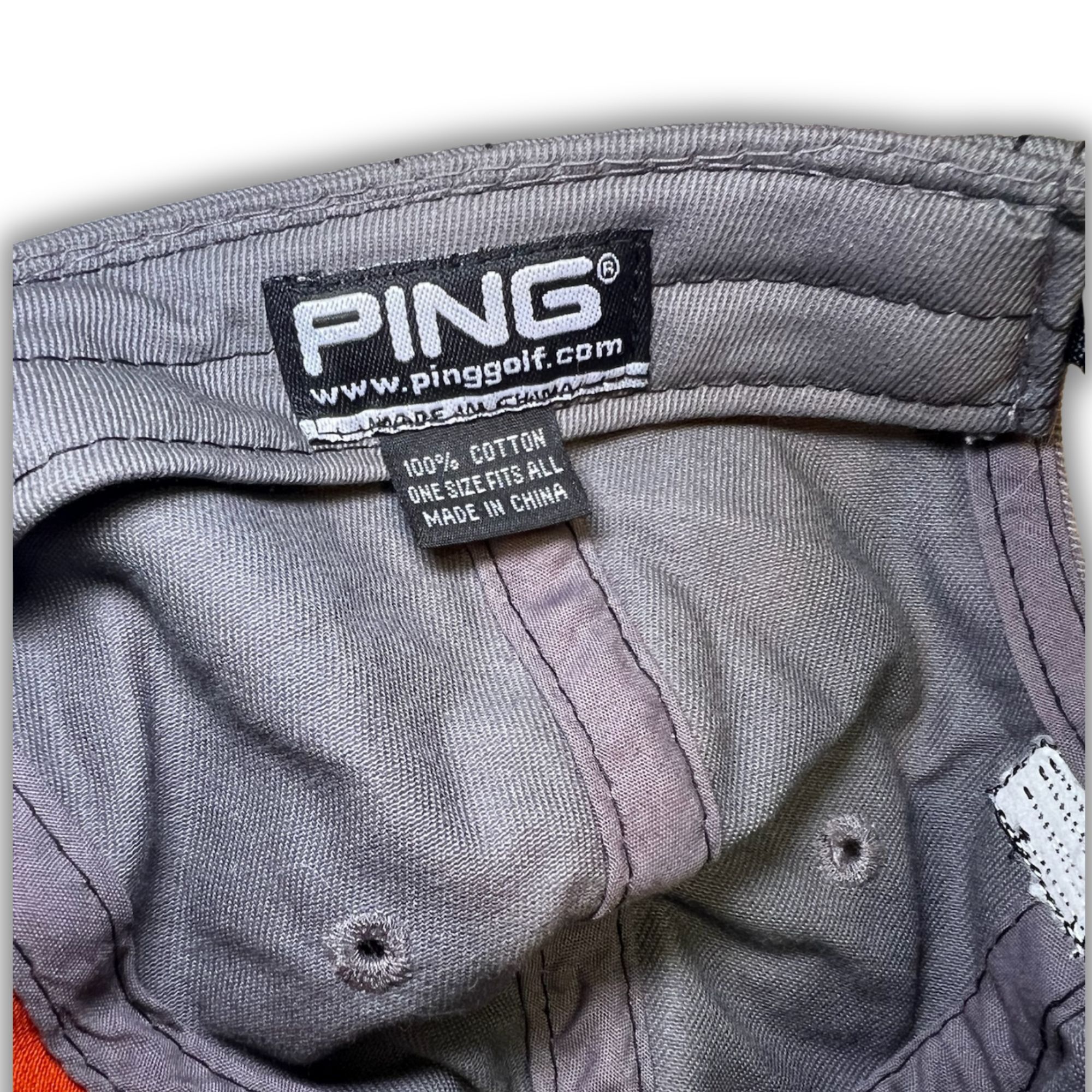 PING Ping Orange & Gray Logo Hat Cap Adjustable Unisex One Size C Size ONE SIZE - 8 Thumbnail