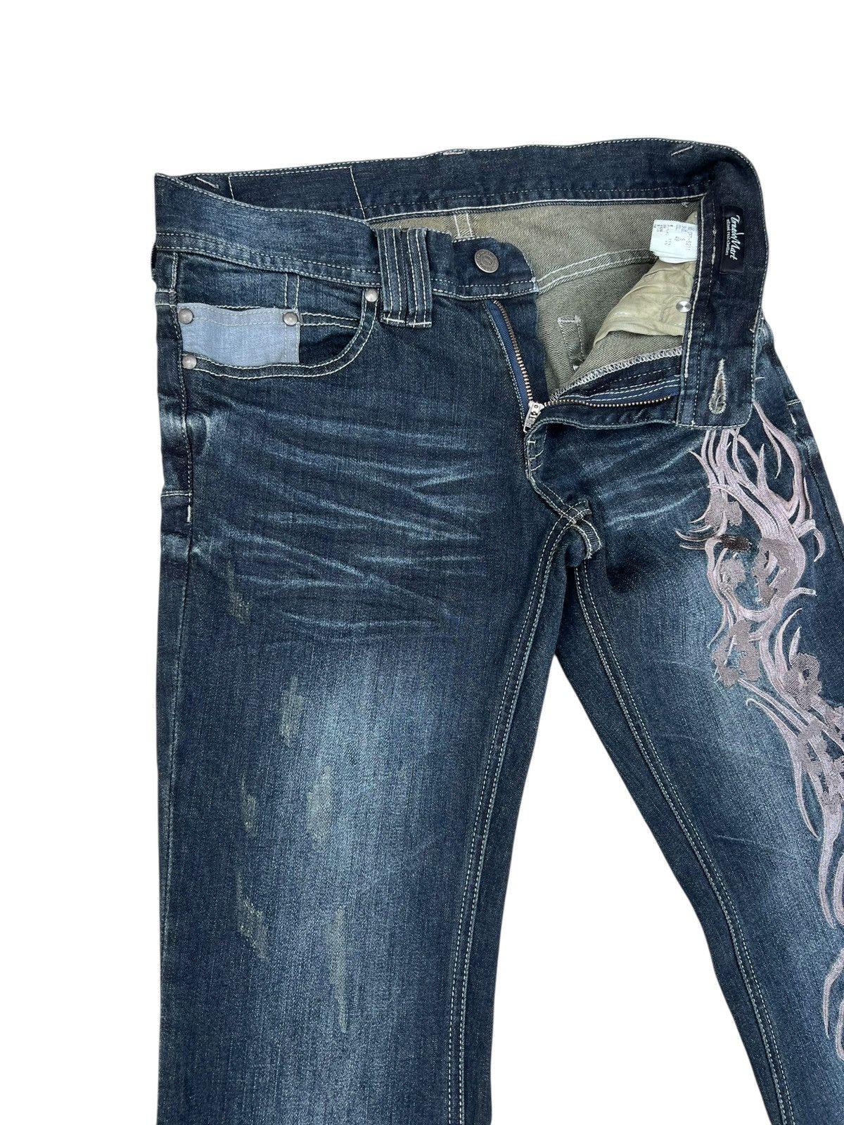 Tornado Mart Tornado Mart Embroidery Tribal Denim Super Flare Jeans Size US 30 / EU 46 - 5 Thumbnail