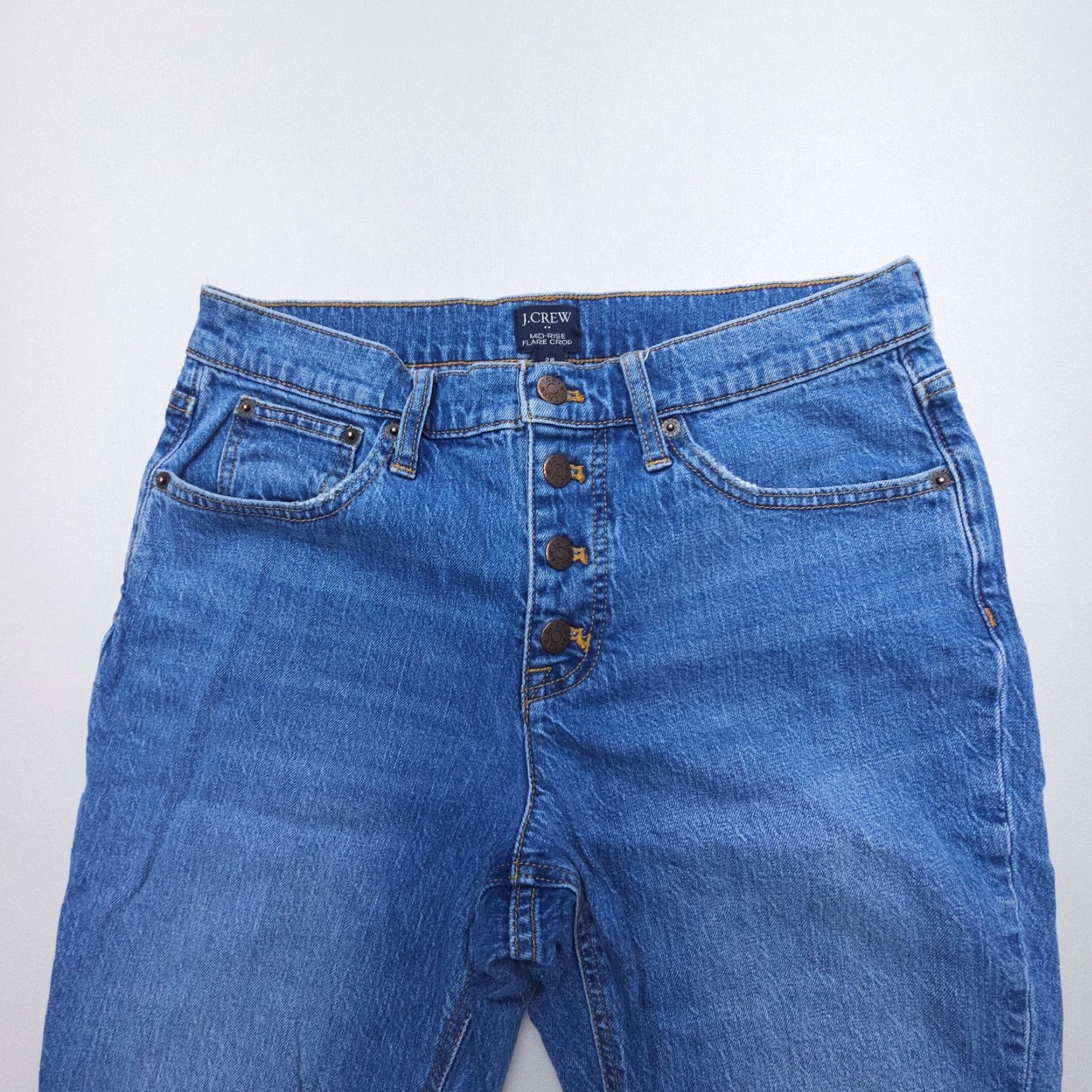 J.Crew J.CREW Jeans Mid Rise Flare Crop 28 Blue Denim 24" Inseam 5-Pocket City Vintage: No Size 28" / US 6 / IT 42 - 4 Thumbnail