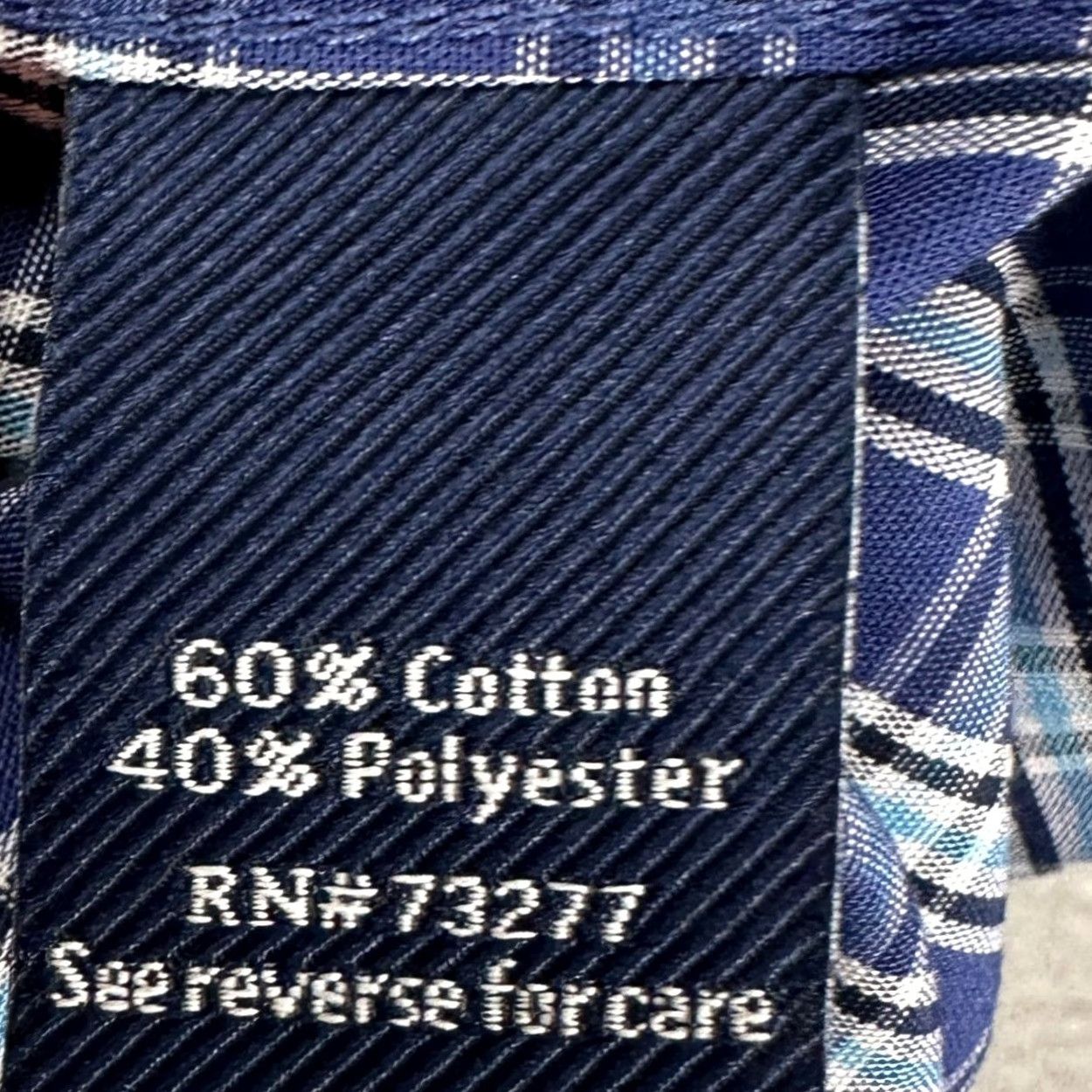 Croft & Barrow VINTAGE Croft Barrow Mens Broadcloth Dress Shirt Large 36-37 Blue Plaid Classic Fit NEW Size 42R - 6 Thumbnail