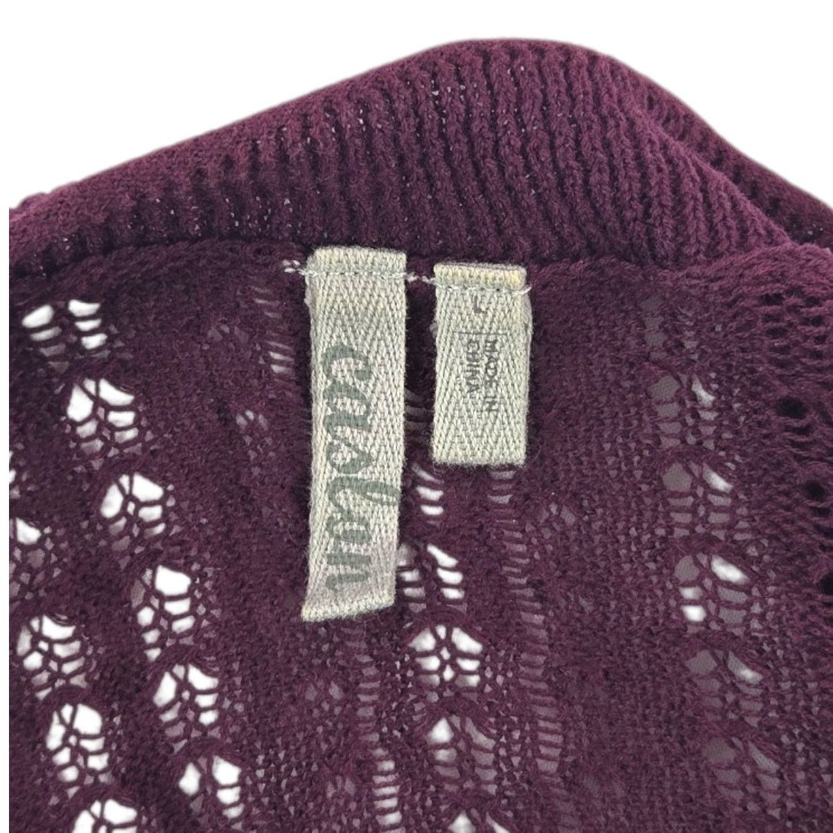 Other Caslon | Deep purple Lace Knit Cardigan | Size Large Size L / US 10 / IT 46 - 2 Thumbnail
