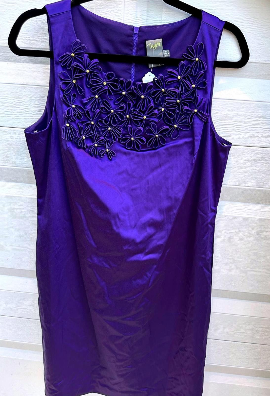 Ann Taylor Taylor Women's Elegant Purple Dress - Size 14 Size XL / US 12-14 / IT 48-50 - 1 Thumbnail
