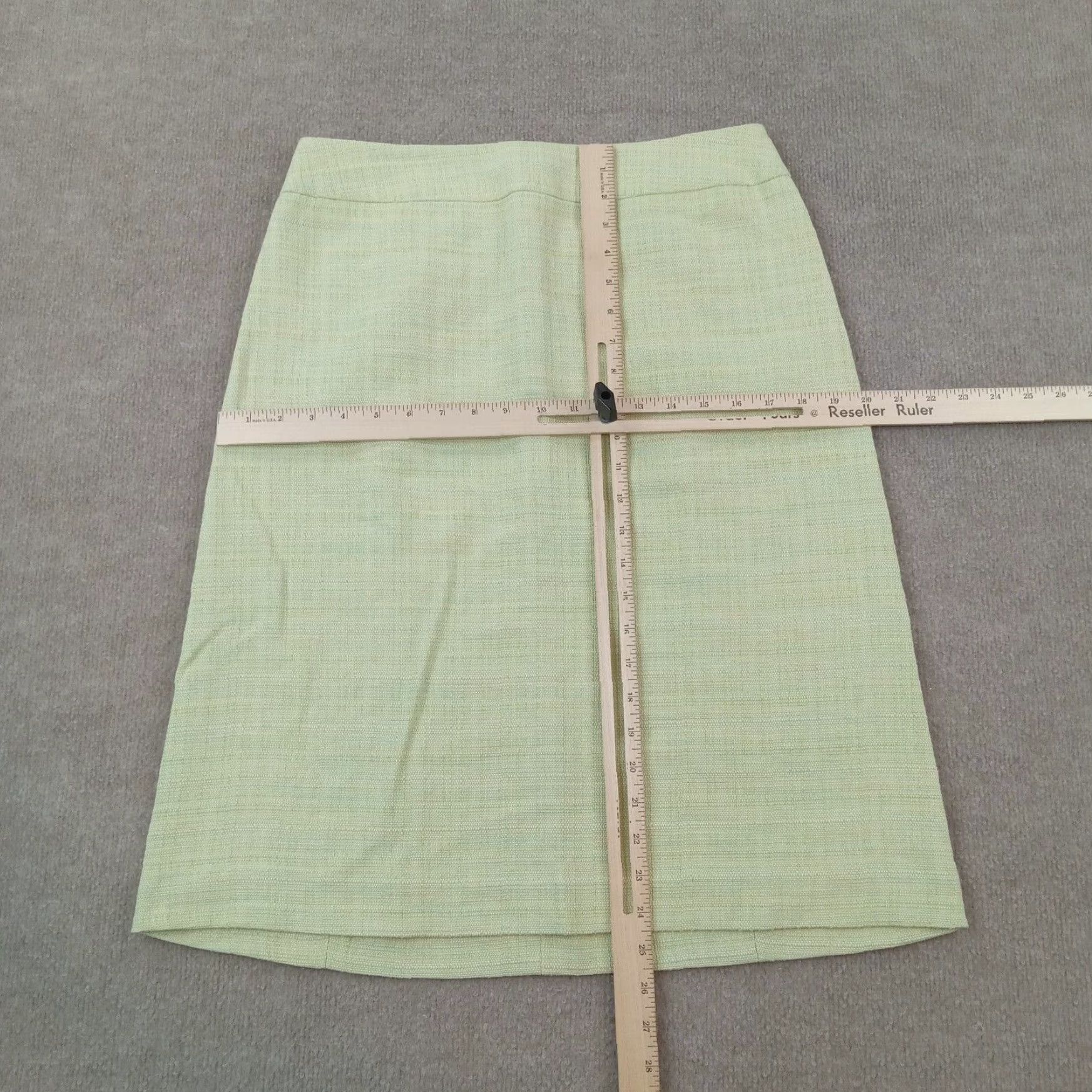 Vintage Dana Buchman Green Knee Length Lined A-Line Skirt Womens 8 Cotton Casual Size 30" / US 8 / IT 44 - 2 Thumbnail
