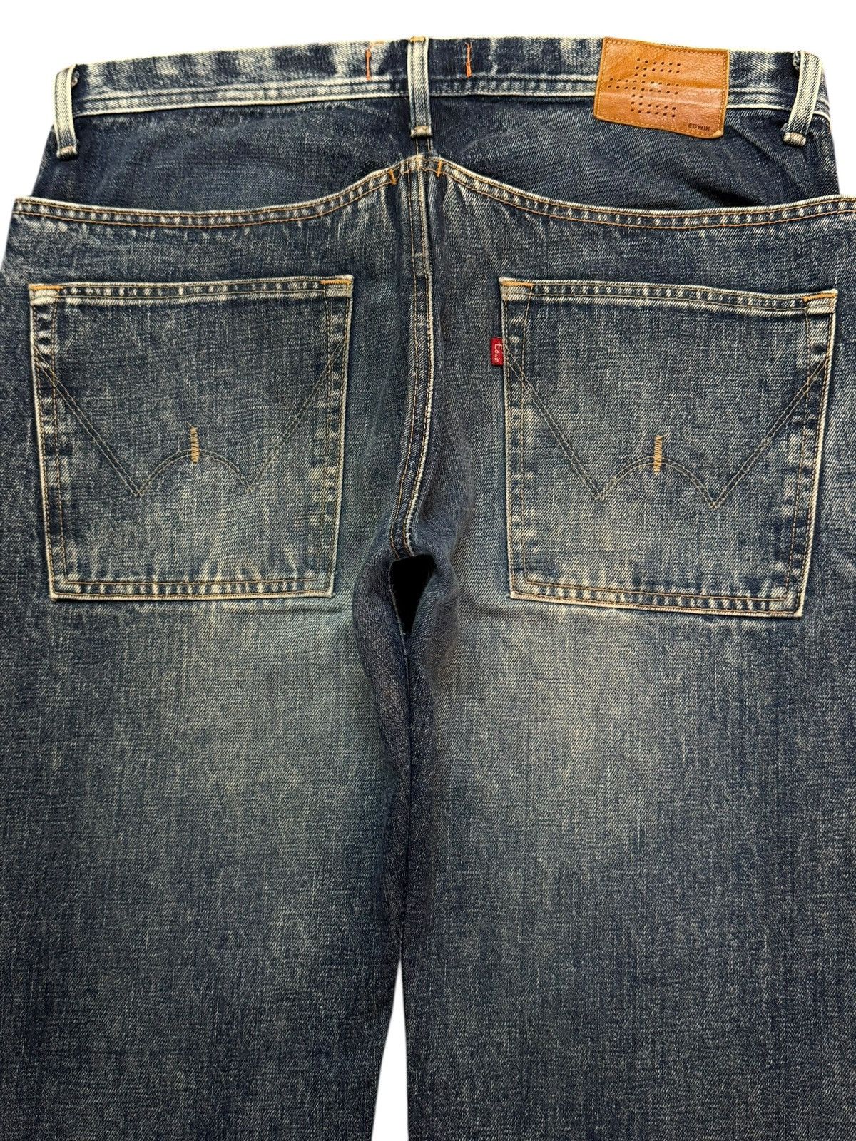 Edwin Vintage 90s Edwin E-Function Blue Faded Wash Distress Loose Size US 36 / EU 52 - 4 Thumbnail