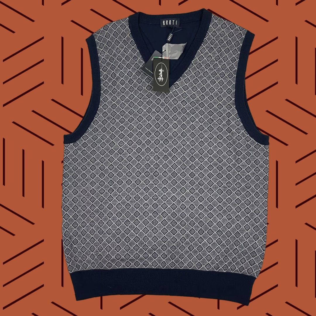 Vintage Zegna Baruffa Lane Sweater Vest Mens Large Blue Merino Wool Jumper Preppy Size US L / EU 52-54 / 3 - 1 Thumbnail