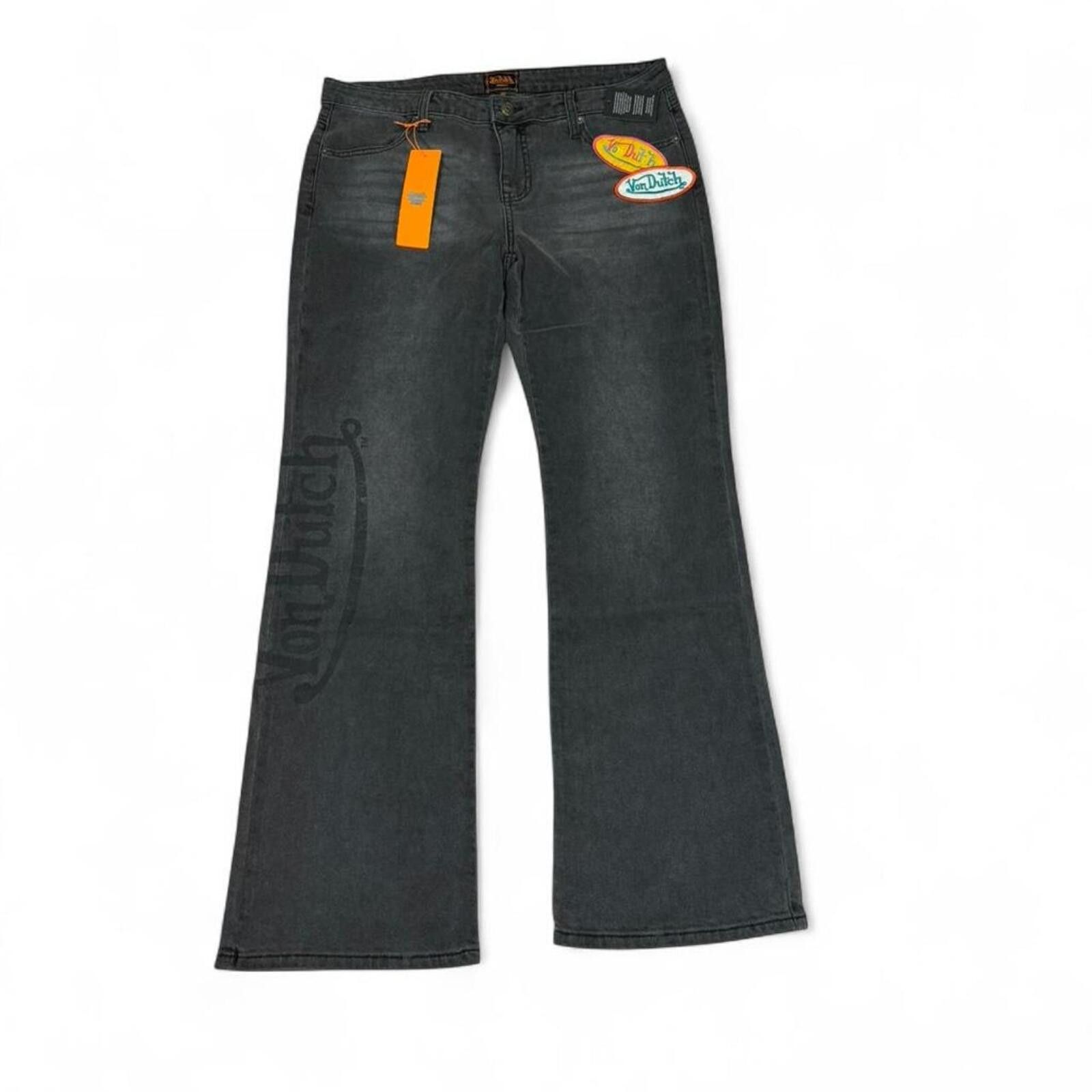 True Religion Von Dutch grey patchwork bootcut denim jeans Size 32" / US 10 / IT 46 - 1 Thumbnail