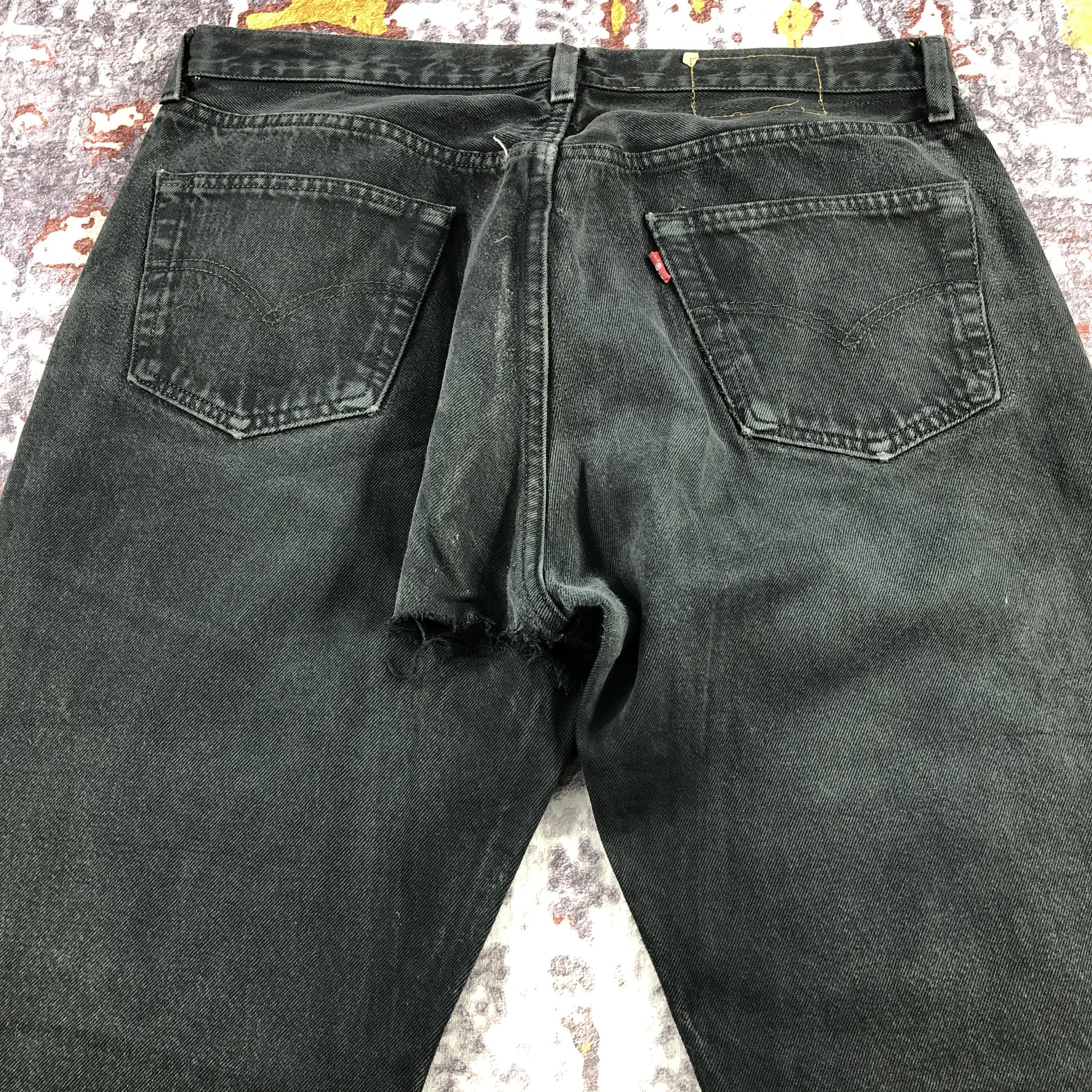 Levi's × Vintage 90s Vintage Levis 501 Ripped Jeans-JM2337 Size US 36 / EU 52 - 5 Thumbnail