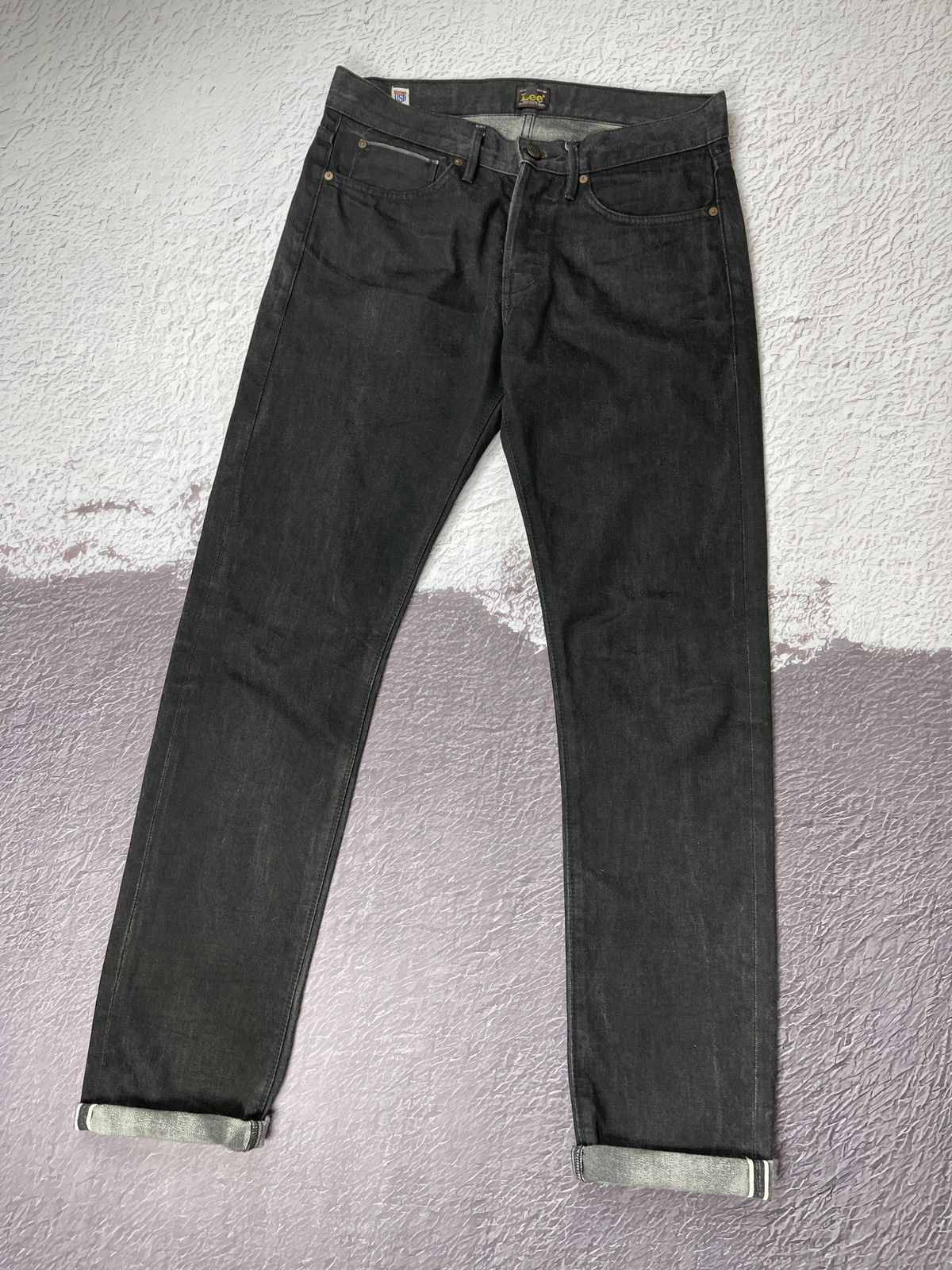 Lee Lee made in USA selvedge graphite black denim jeans Size US 31 - 3 Thumbnail